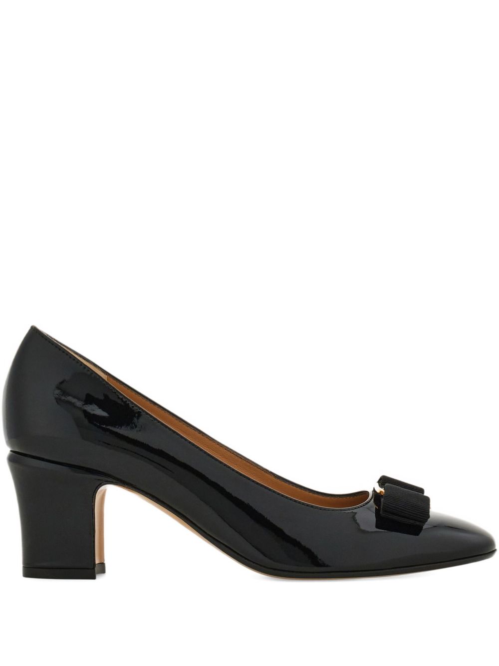 Ferragamo Womens Black Leather Flats