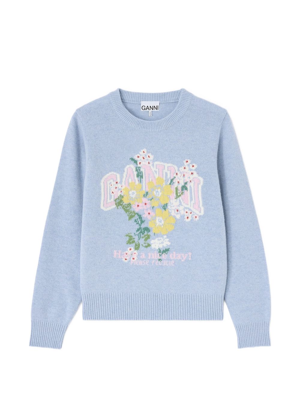 Ganni Flowers Wool Sweater