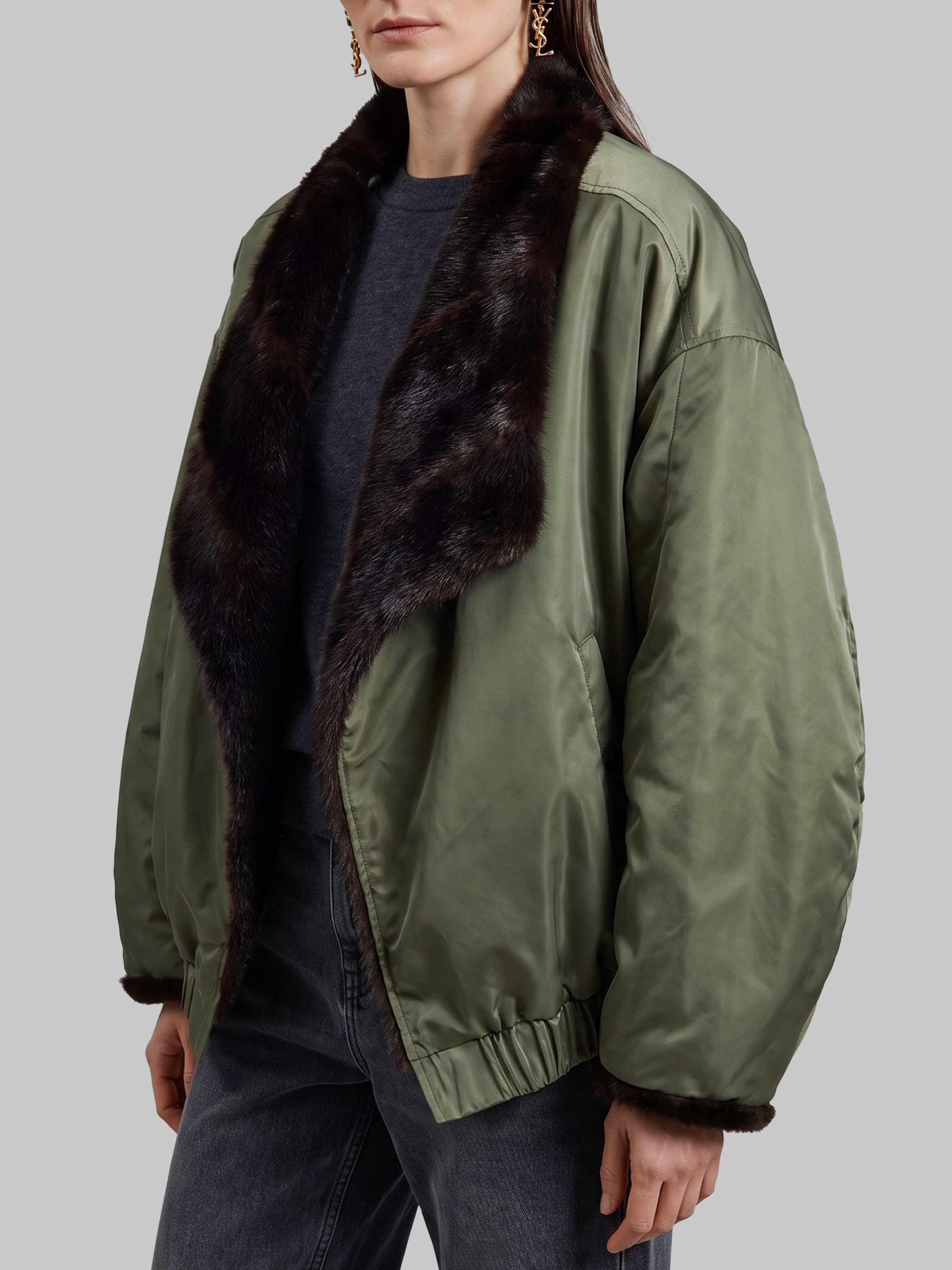 The Frankie Shop Frankie Shop Brown Green Polyester Coat