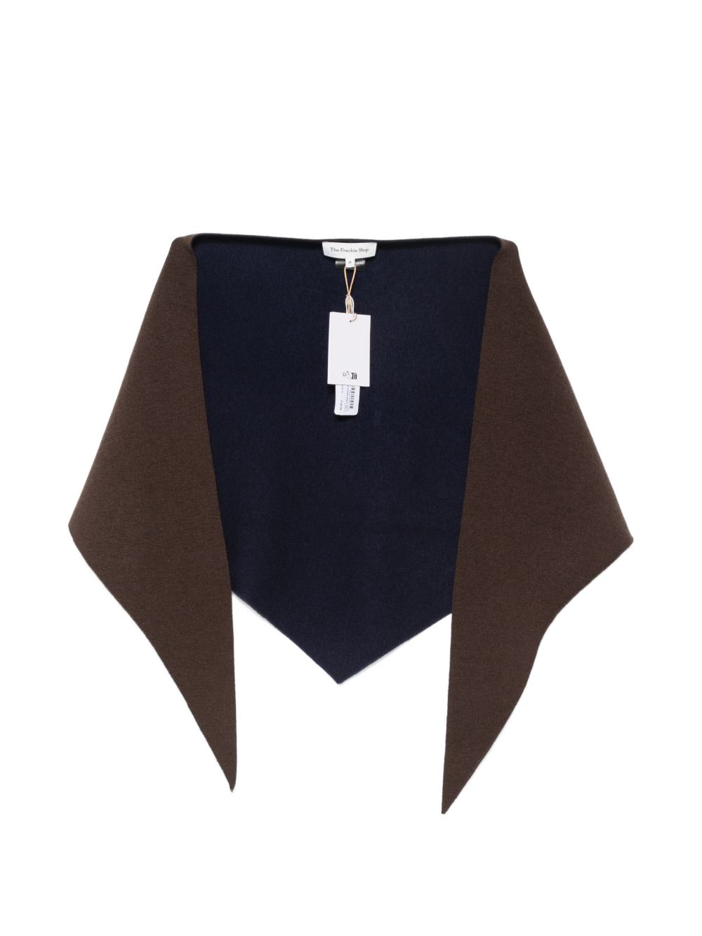 The Frankie Shop Frankie Shop Brown Navy Wool Scarf