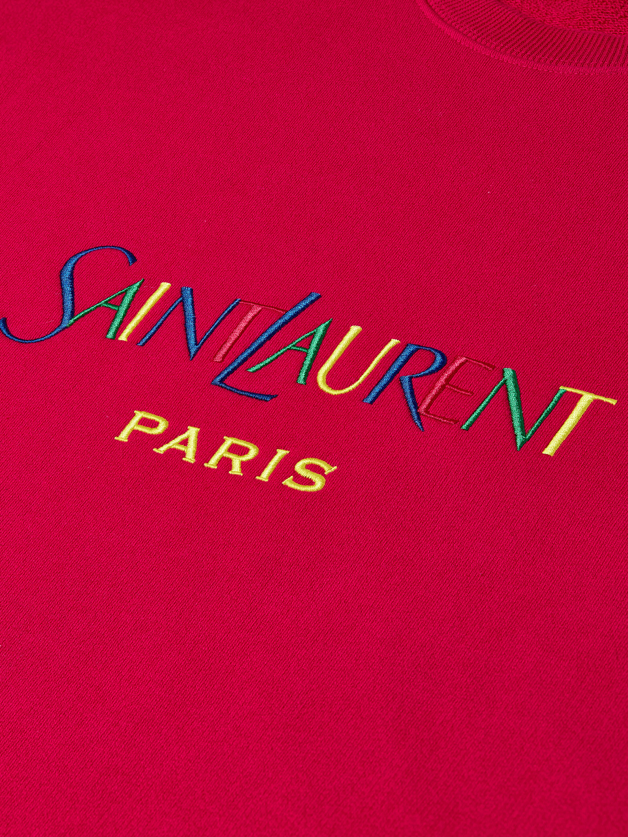 Saint Laurent Fuchsia Cotton Oversize Sweatshirt
