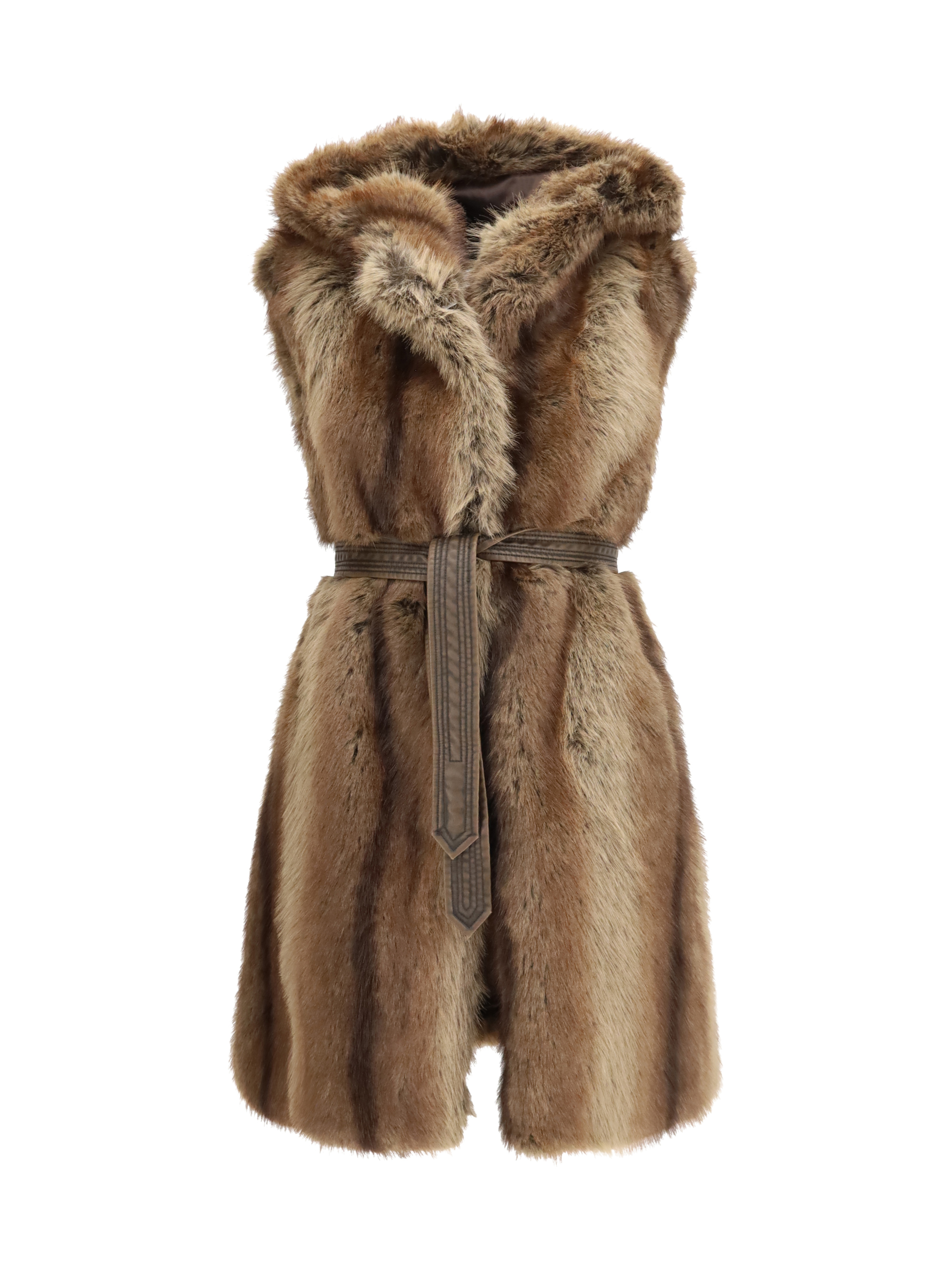 Pinko Galearis Faux Fur Hooded Vest