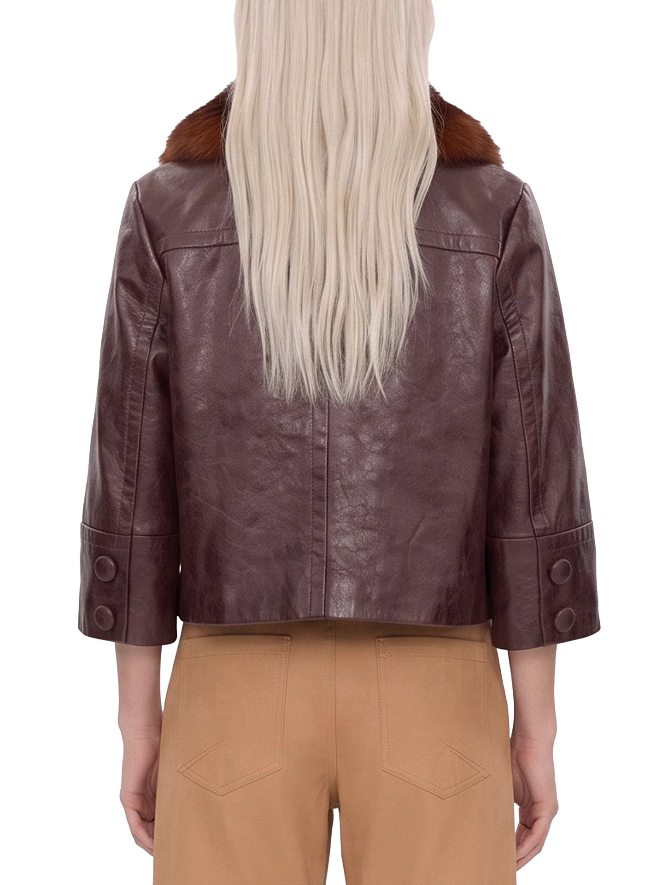 Chloé Giacca Corta In Pelle Con Colletto In Sh