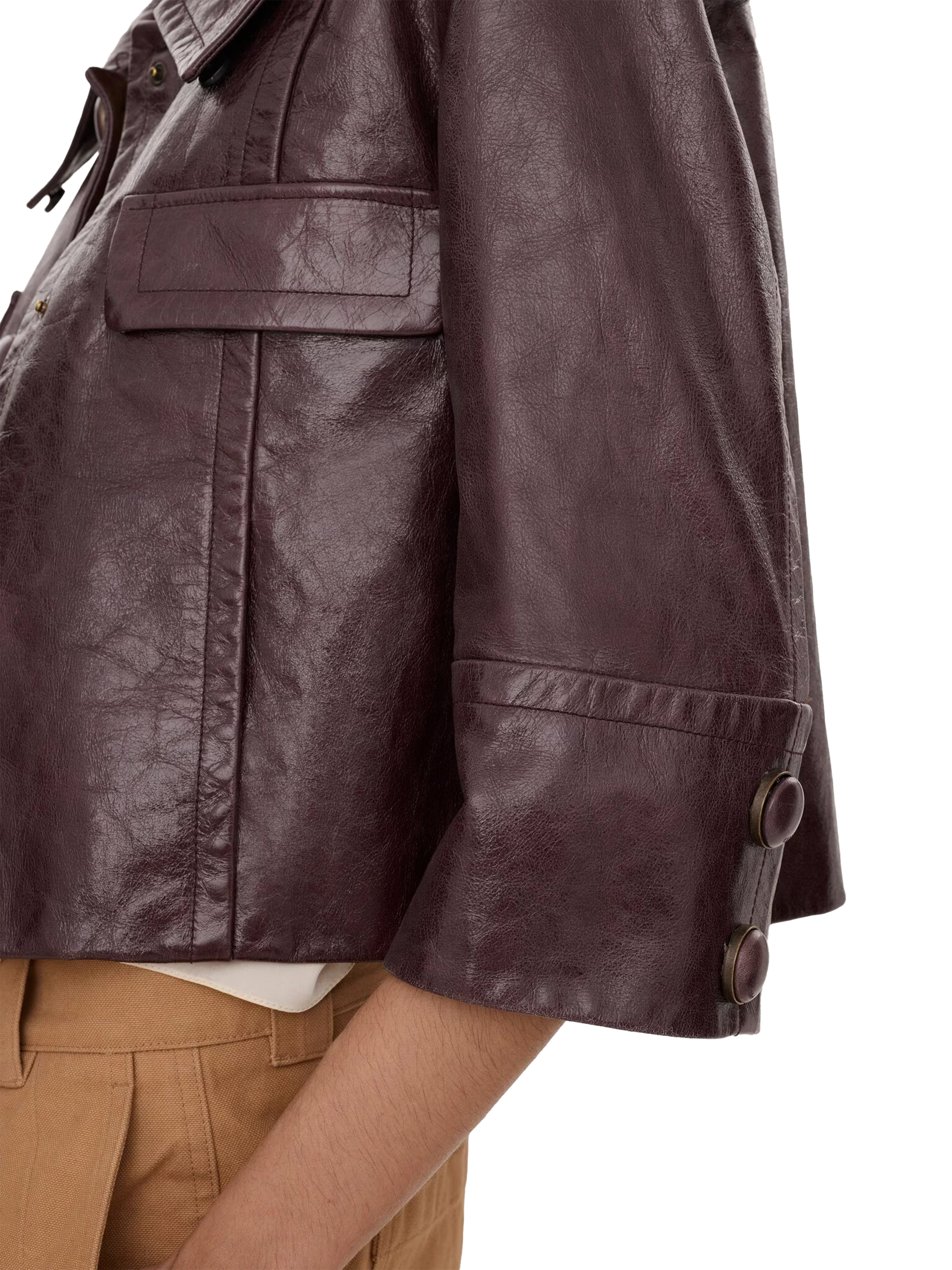 Chloé Giacca Corta In Pelle Con Colletto In Sh
