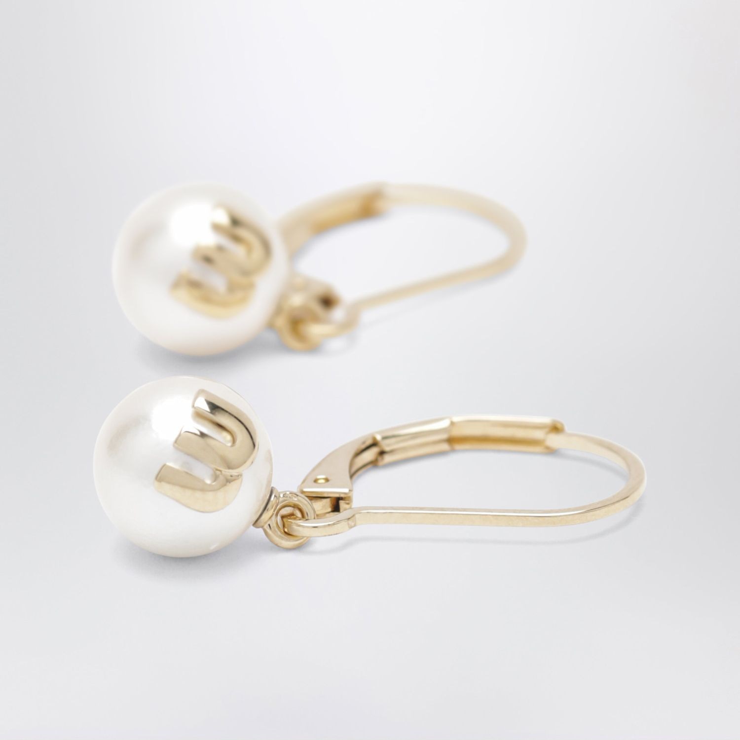 Miu Miu Gold Brass Drop Earrings