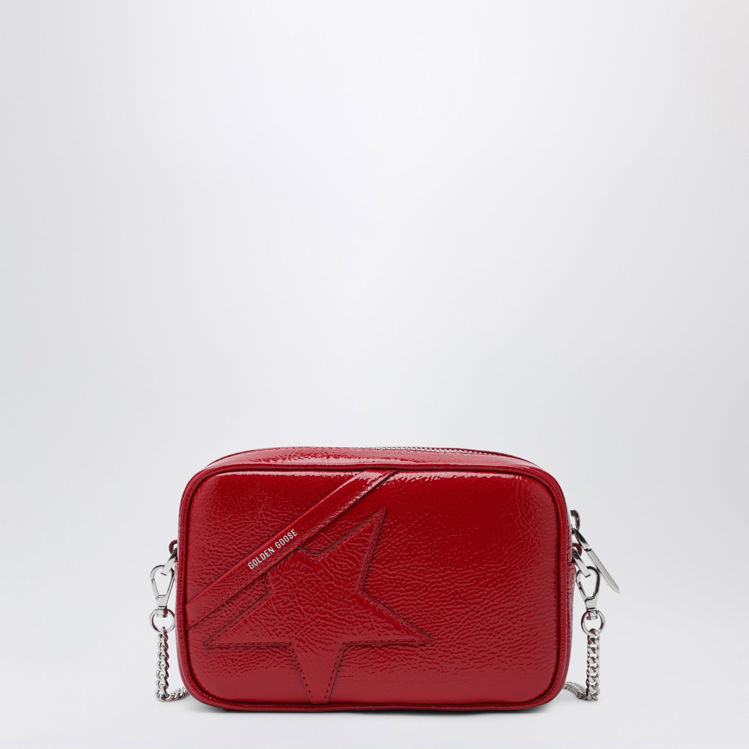 Golden Goose Mini Star Bag In Patent Leather Ruby Red