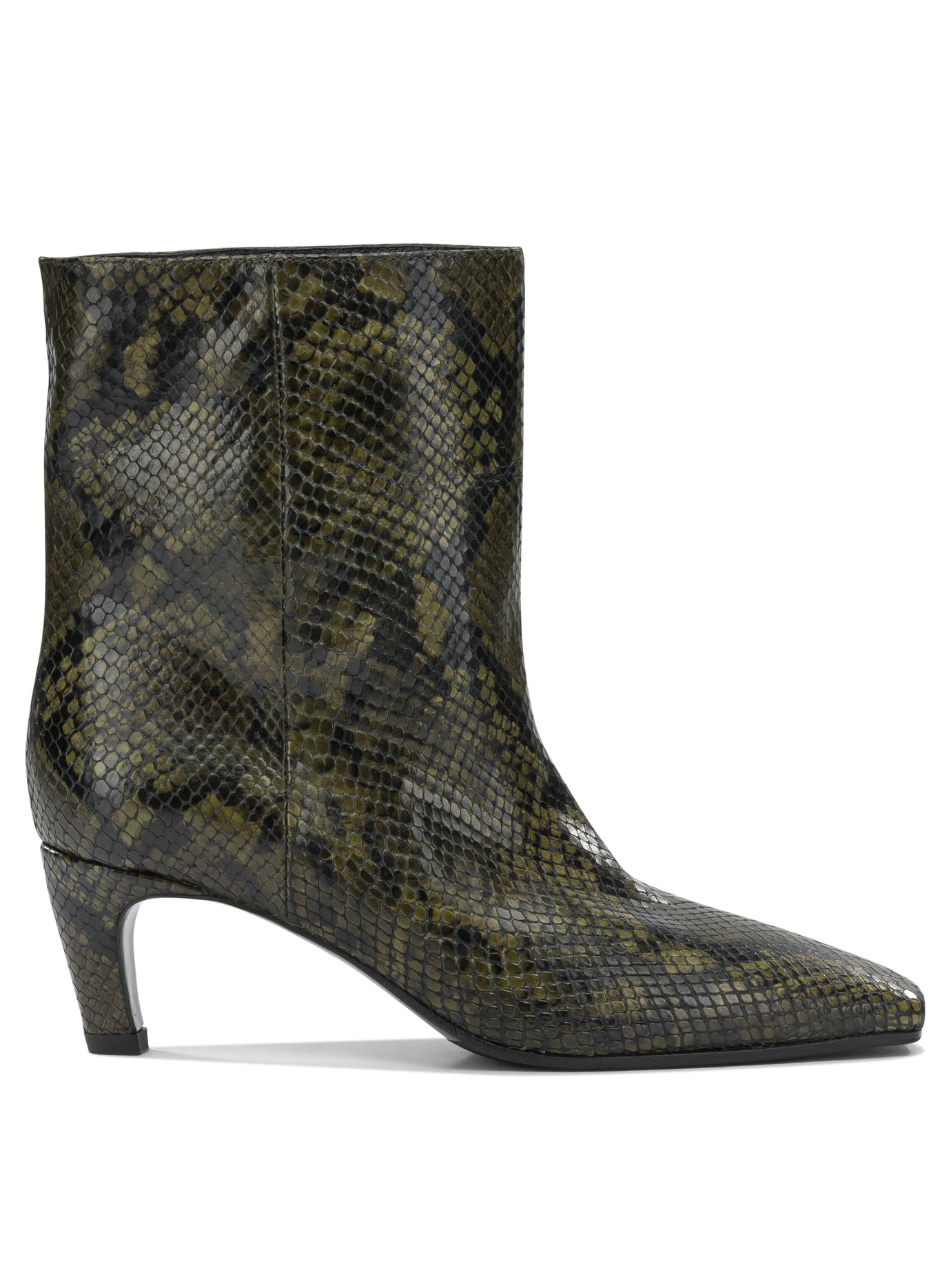 Strategia Green Leather Boots Ankle