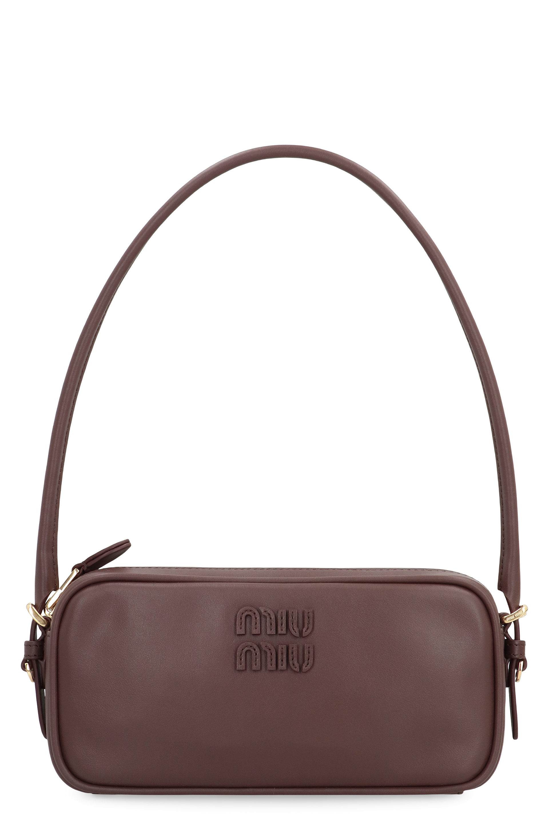 Miu Miu Grey Leather Shoulder Bag