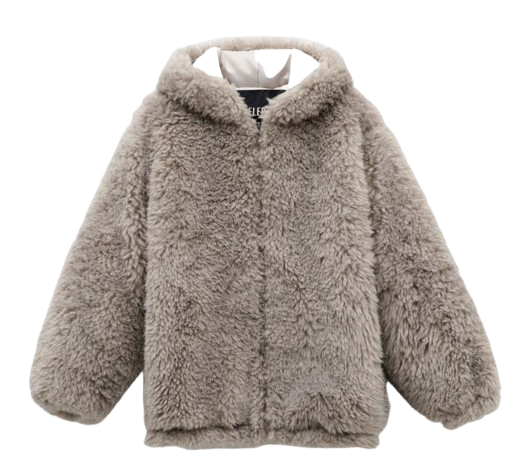 ELEH Grey Nylon Hooded Textured Coat