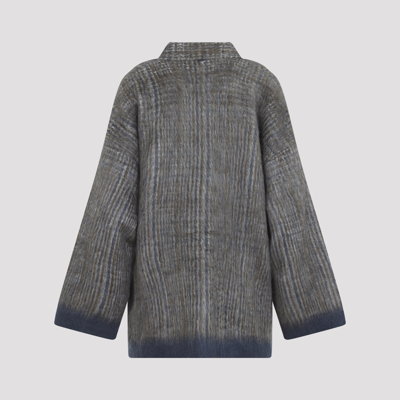 Brunello Cucinelli Grigio Blu Galles Jacquard Cardigan