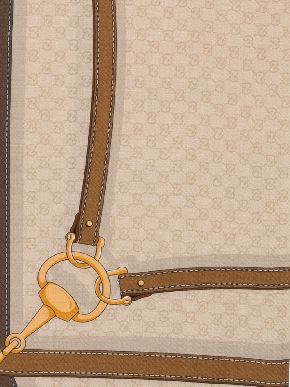 Gucci Gg Perforated Leather Scarf Beige