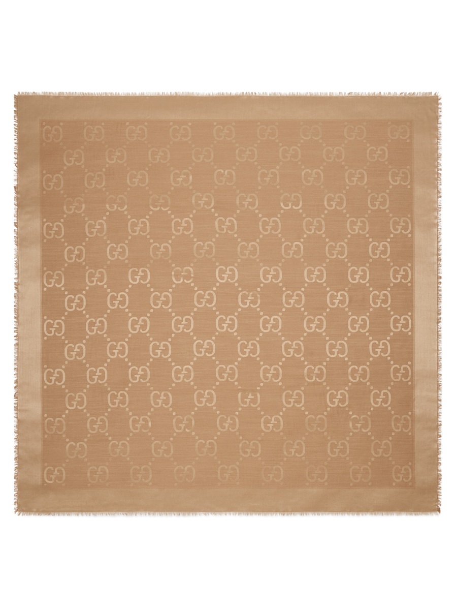 Gucci Gg Wool Silk Scarf
