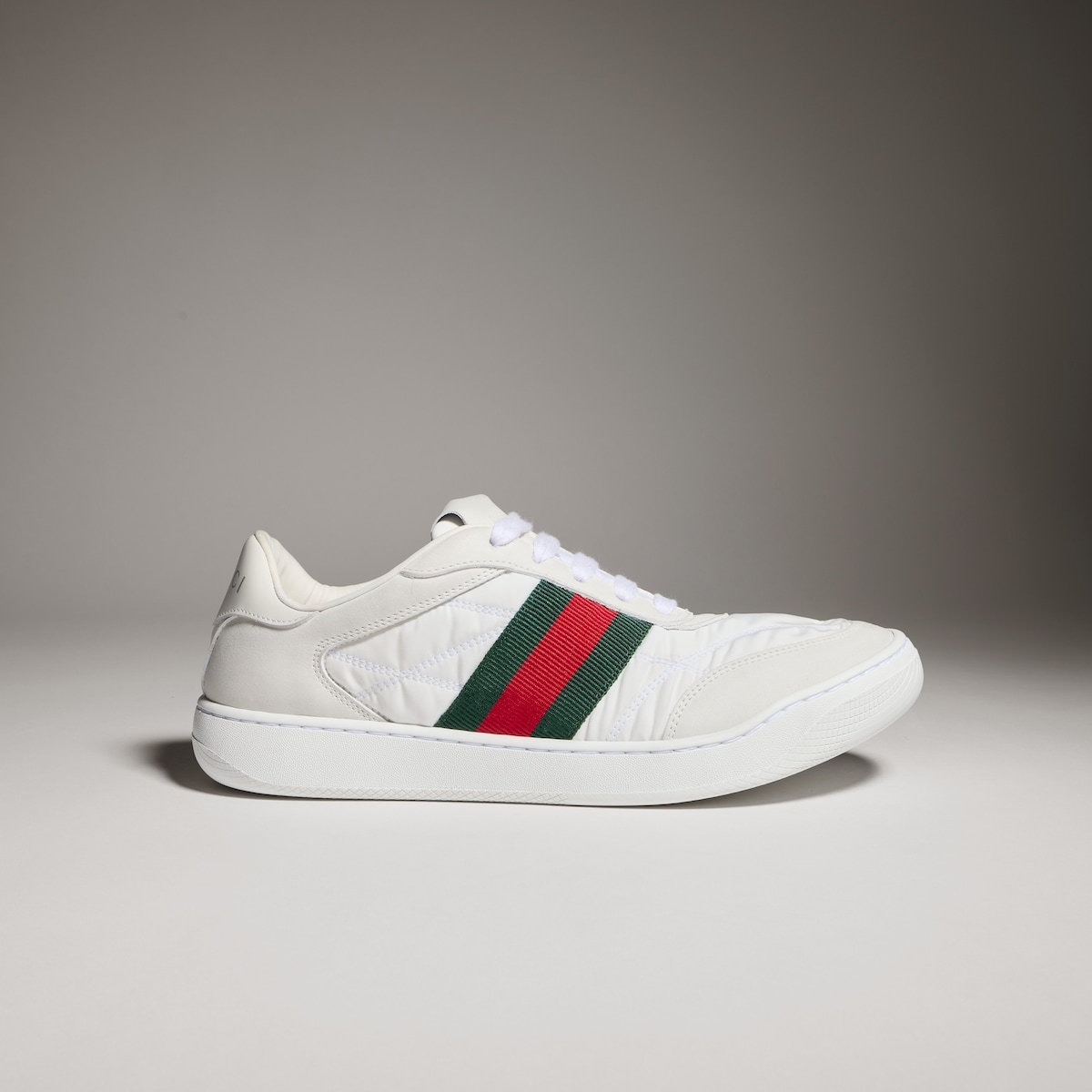 Gucci Macassar Web Slide Sneaker White