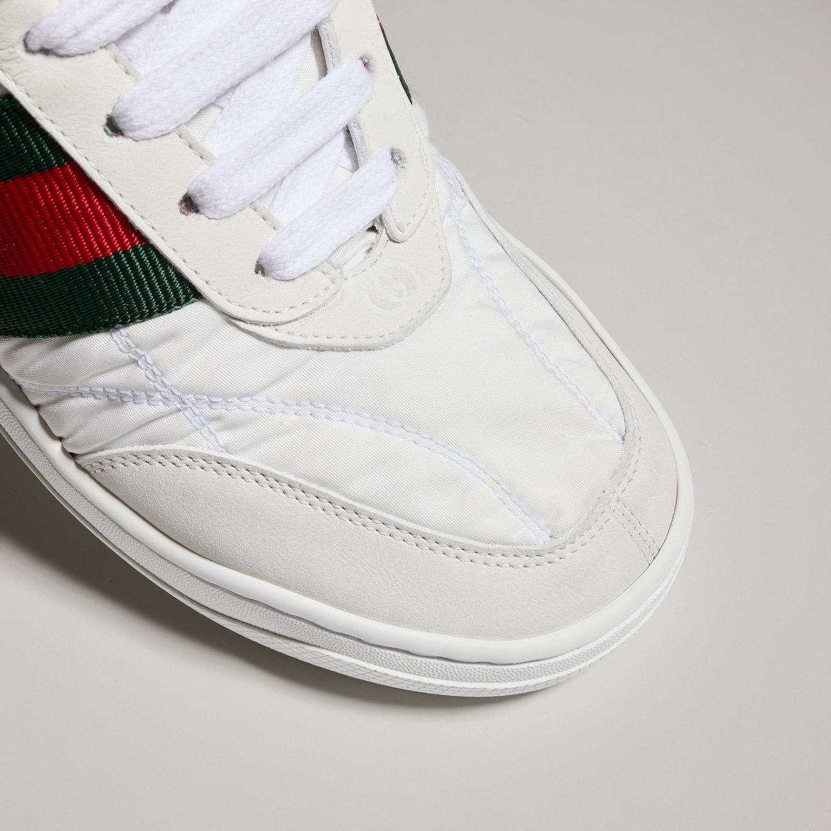 Gucci Macassar Web Slide Sneaker White