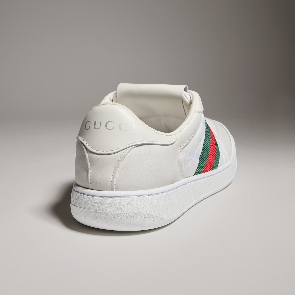 Gucci Macassar Web Slide Sneaker White
