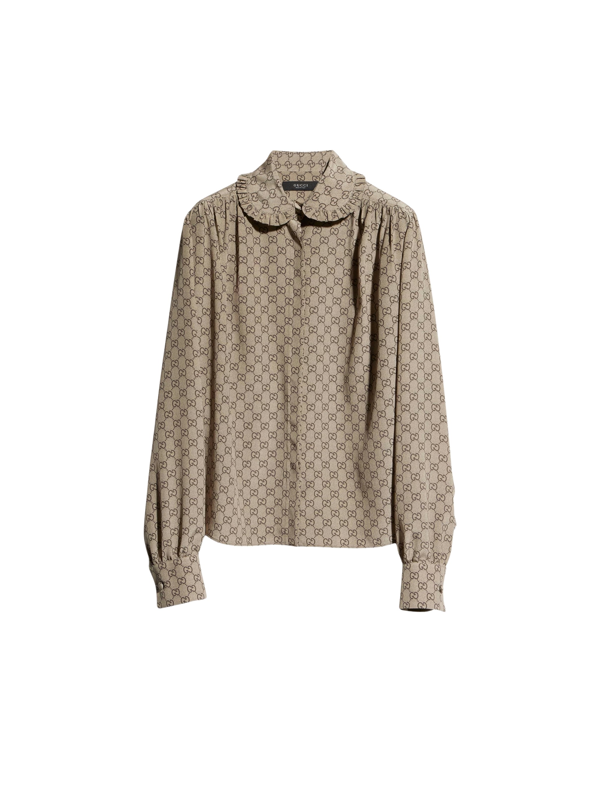 Gucci Printed Silk Monogram Shirt