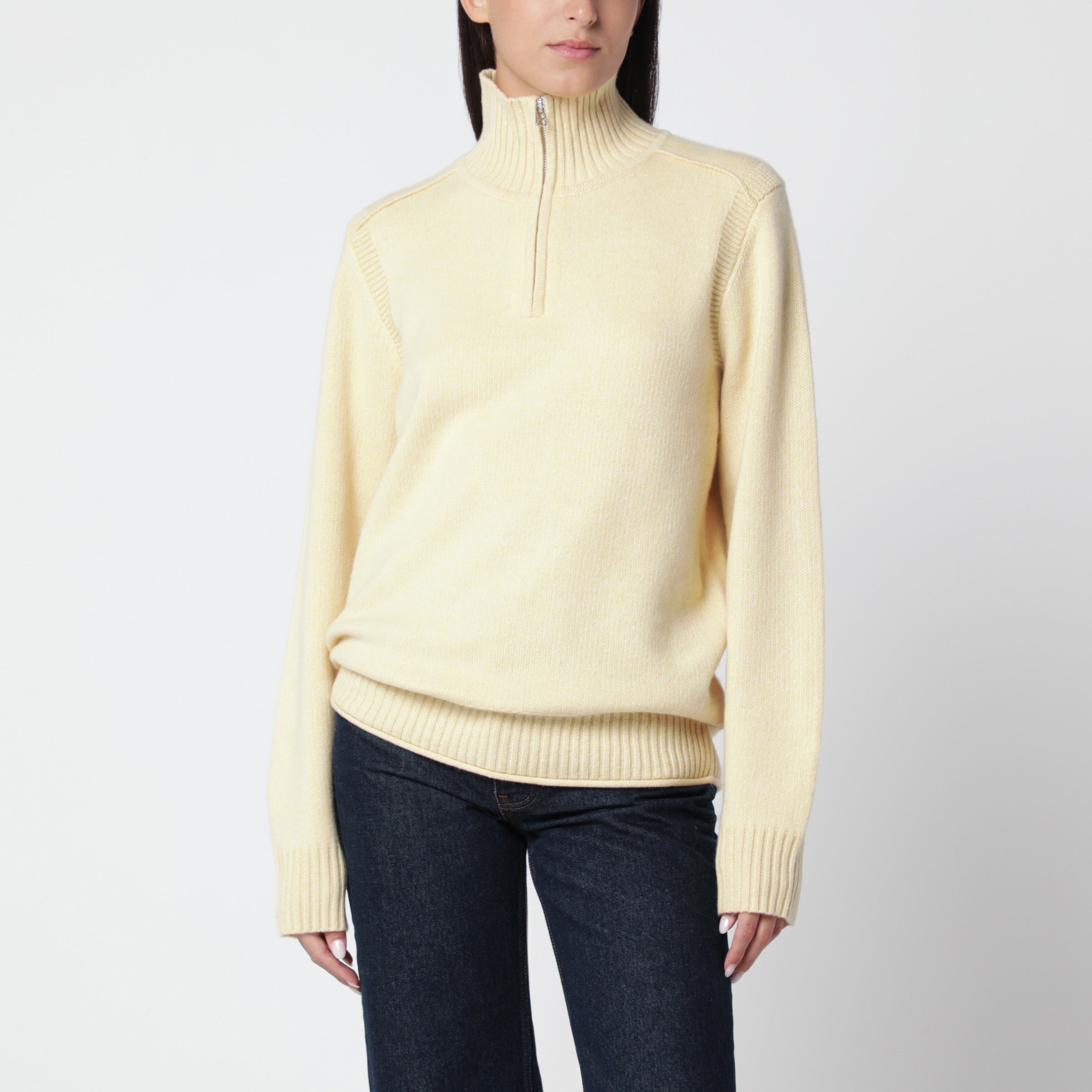 Guest In Residence Butter-Colored Turtleneck Sweater With H