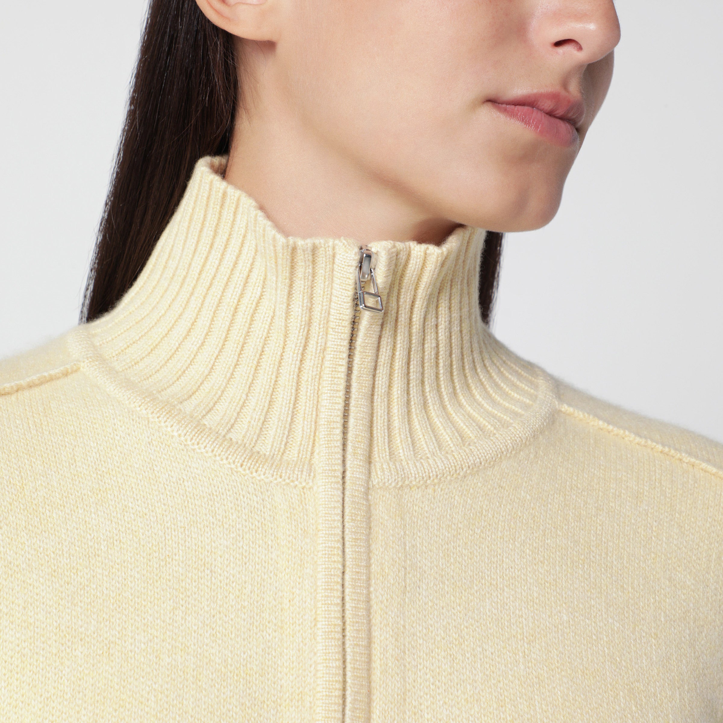 Guest In Residence Butter-Colored Turtleneck Sweater With H