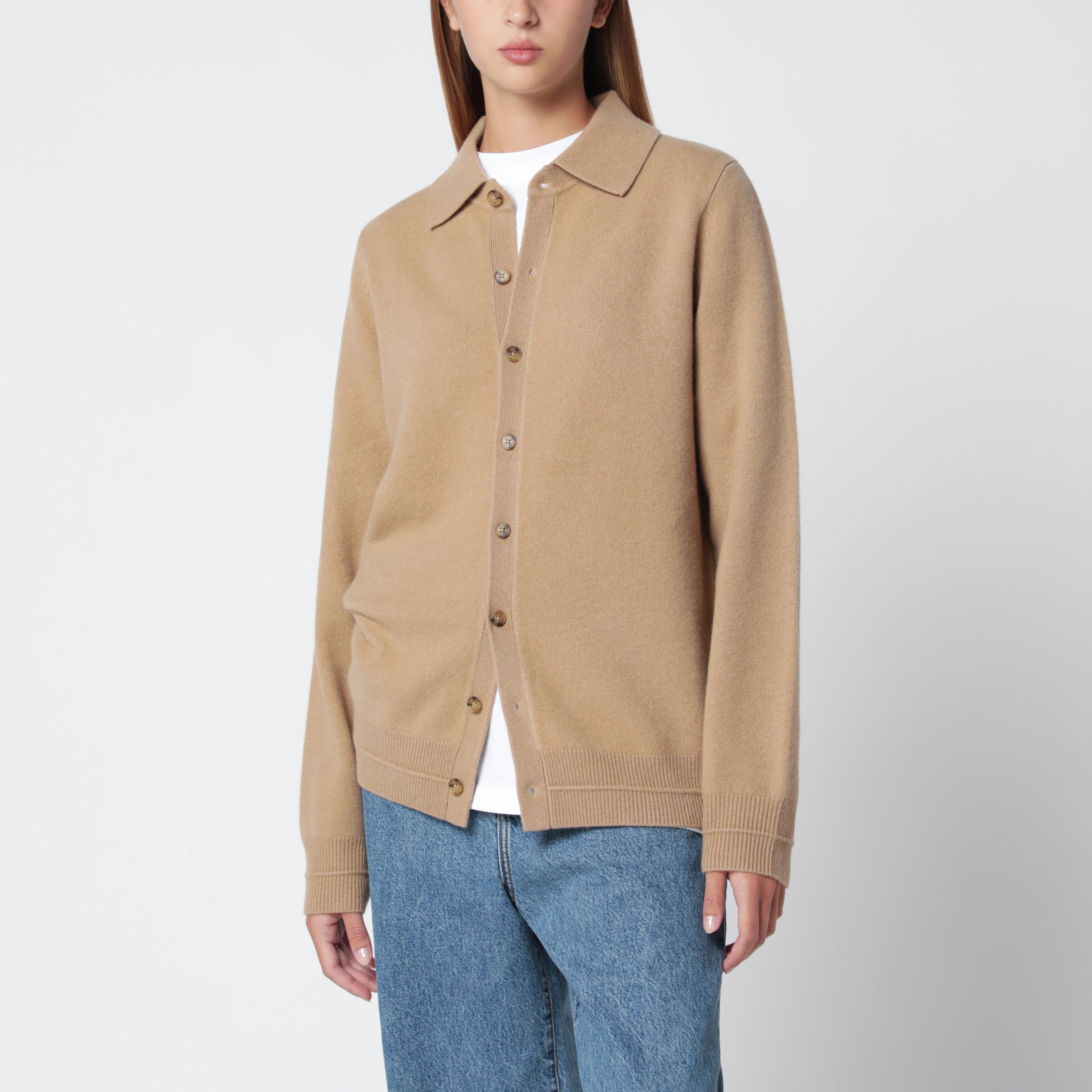 Guest In Residence Camel-Colored Felted Plaza Shirt-Style C