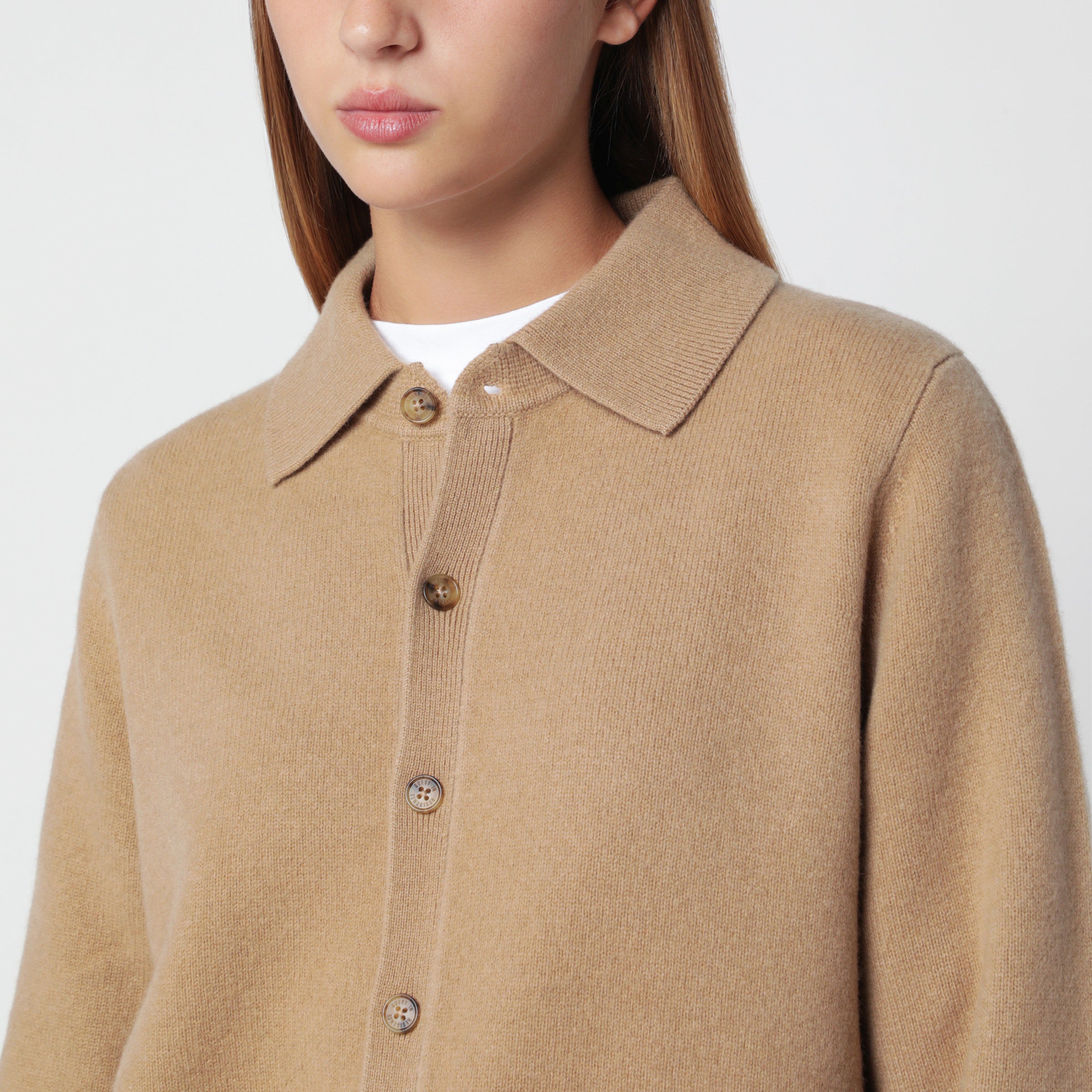Guest In Residence Camel-Colored Felted Plaza Shirt-Style C