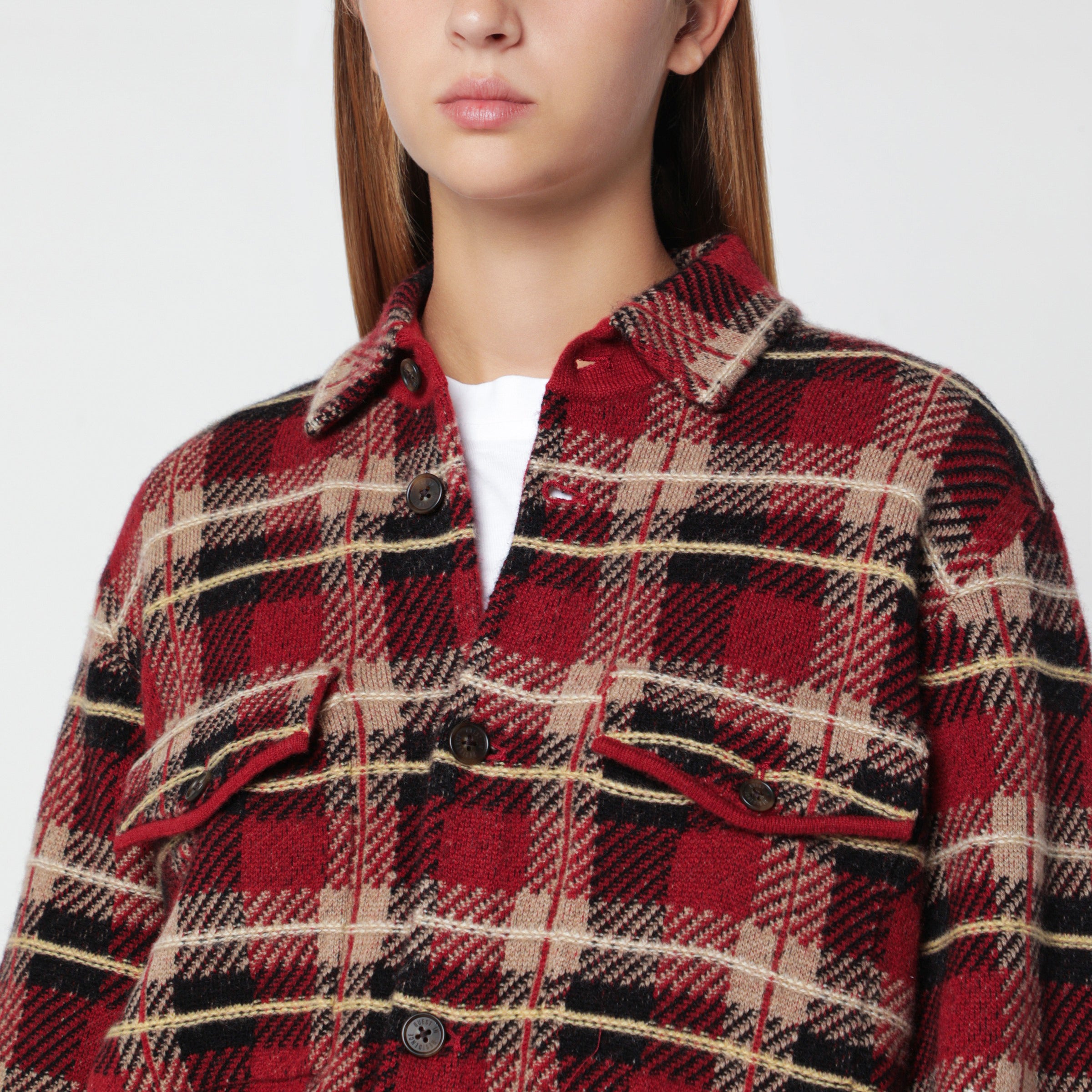 Guest In Residence Carminio Red Plaid Work Checkered Shirt