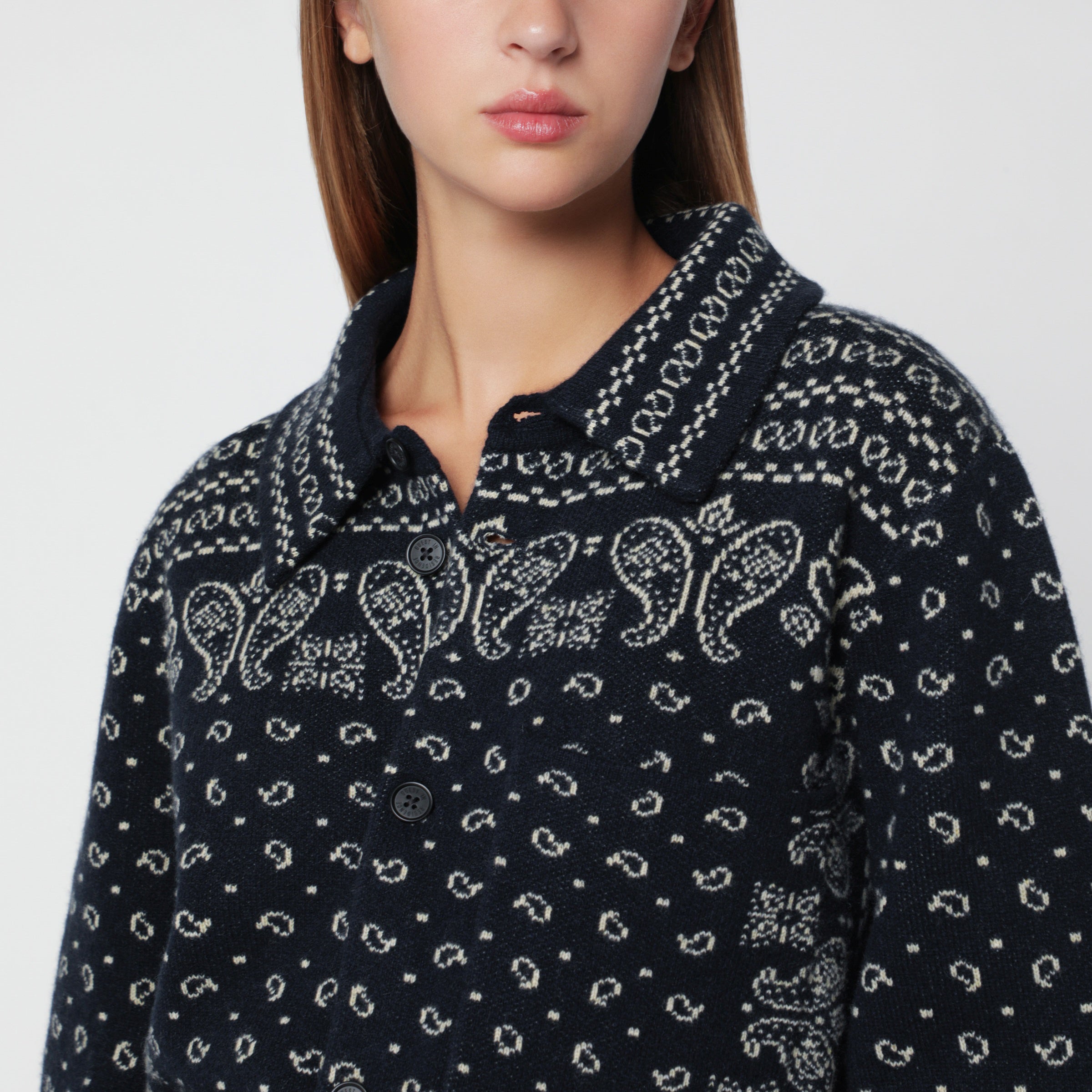 Guest In Residence Midnight Blue Wild Rag Shirt-Style Cardi