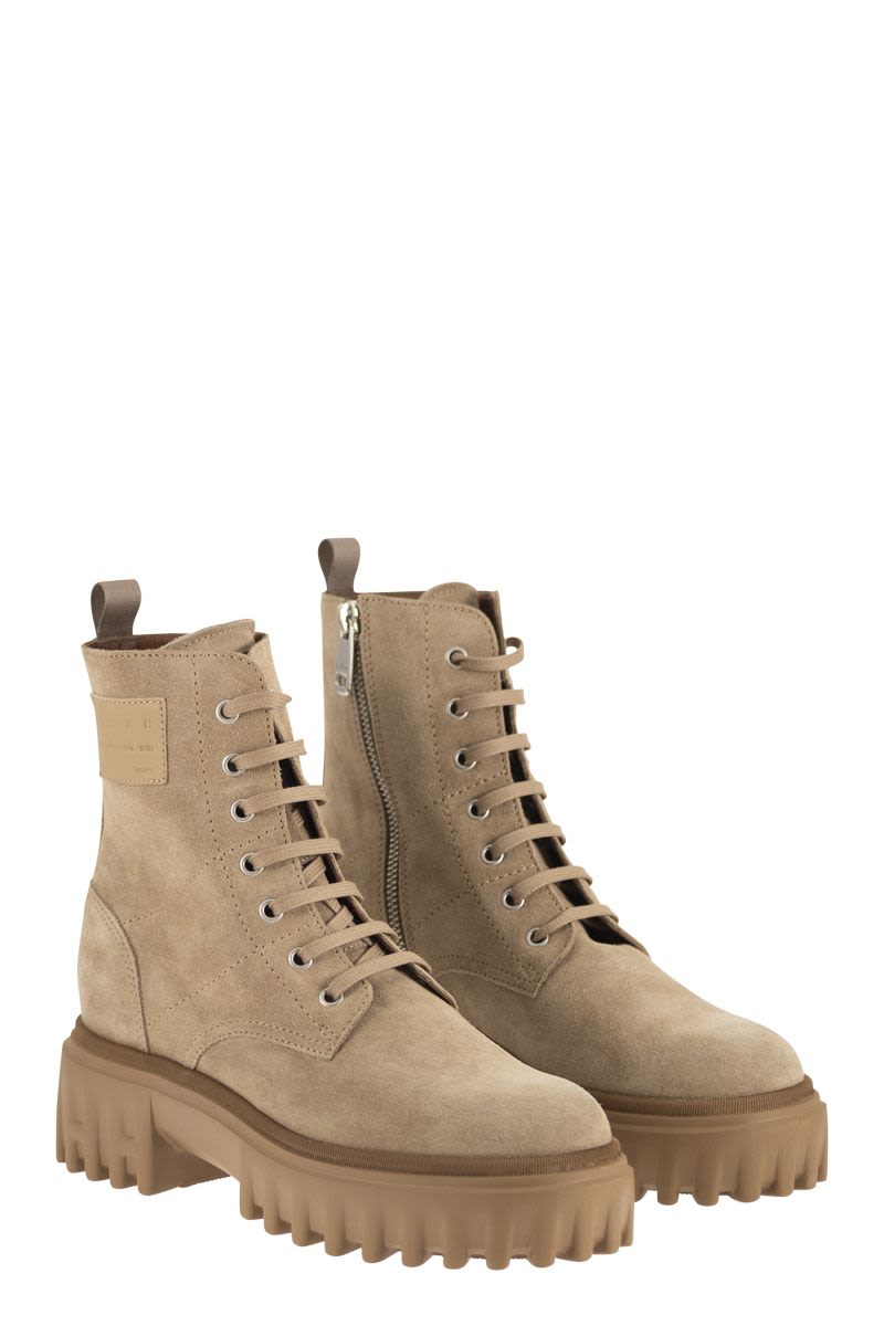 Hogan H700 - Suede Ankle Boots With Lug Sole
