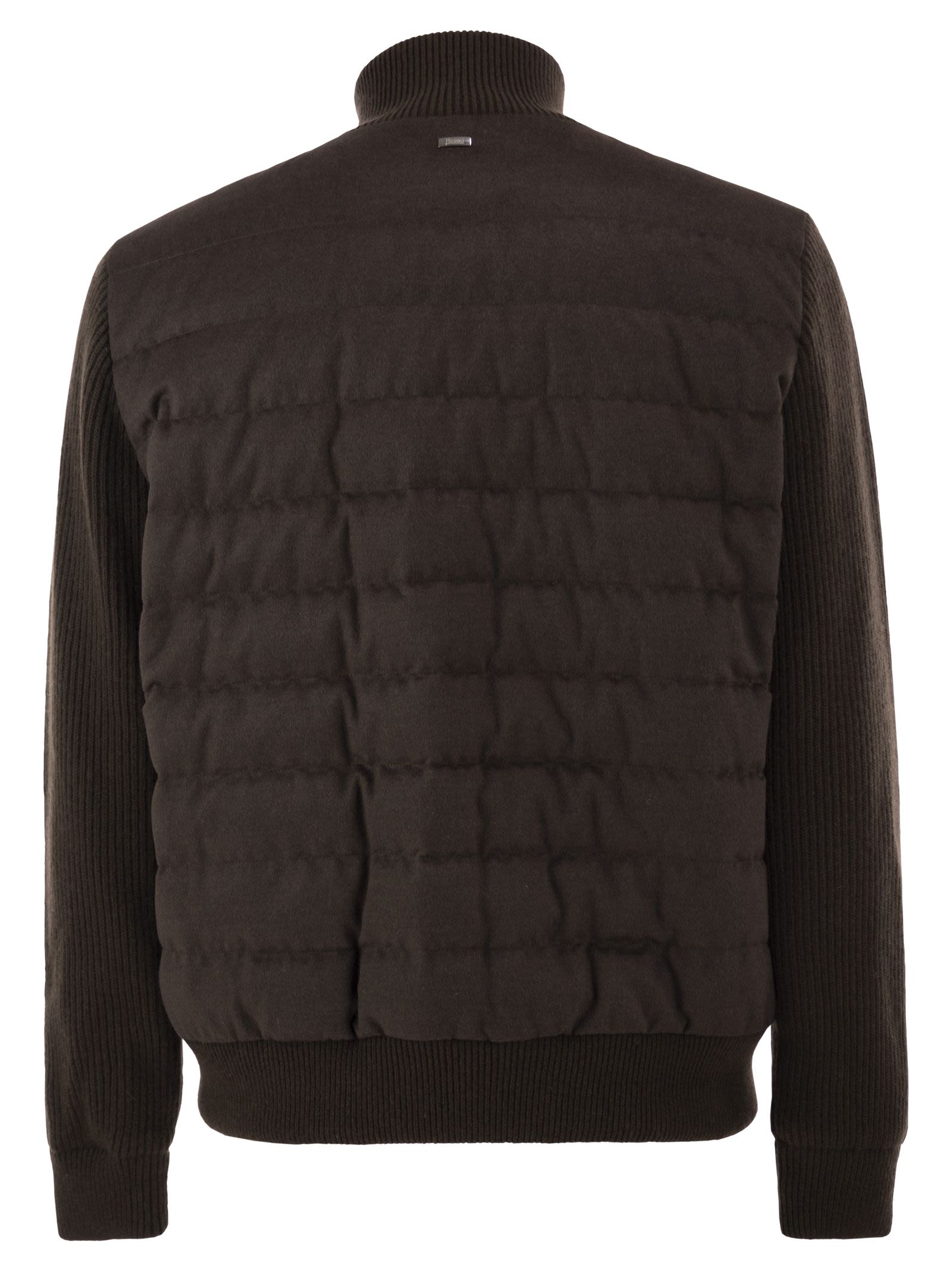 Herno Quilted Knit And Fabric Jacket With High