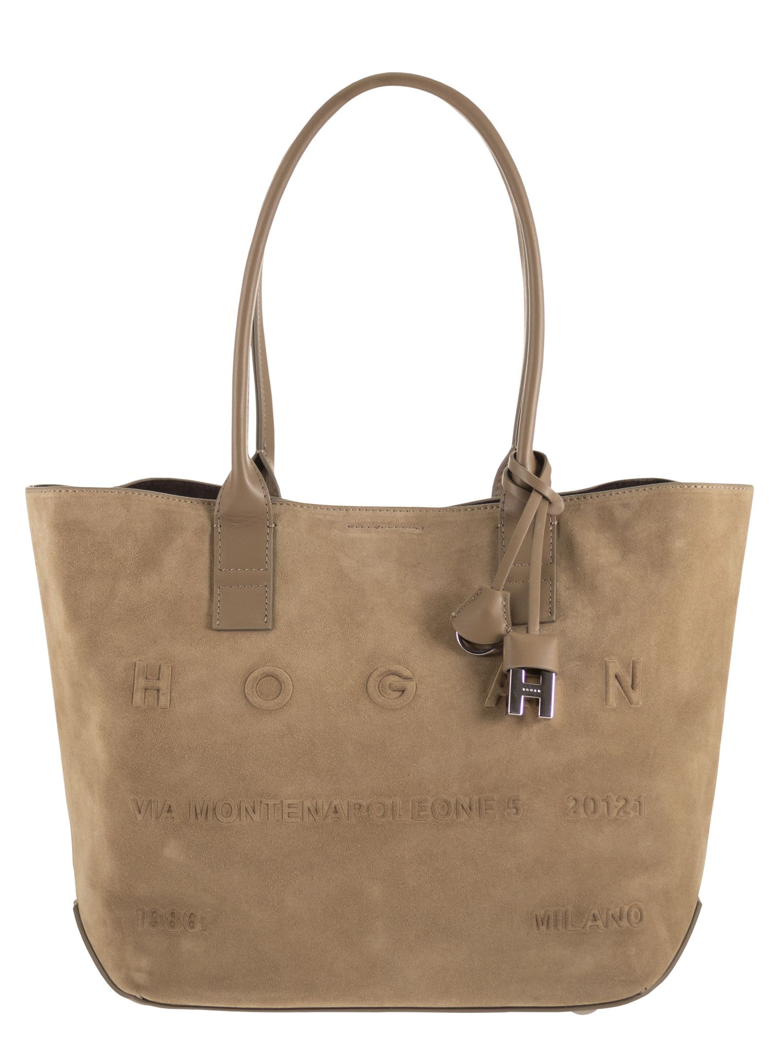 Hogan Suede Tote Bag With Embossed Logo