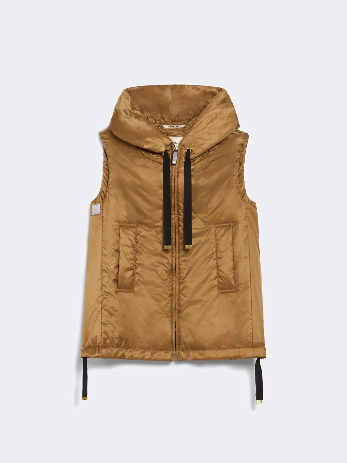 Max Mara The Cube Hooded Padded Vest In Water Repellent Ca