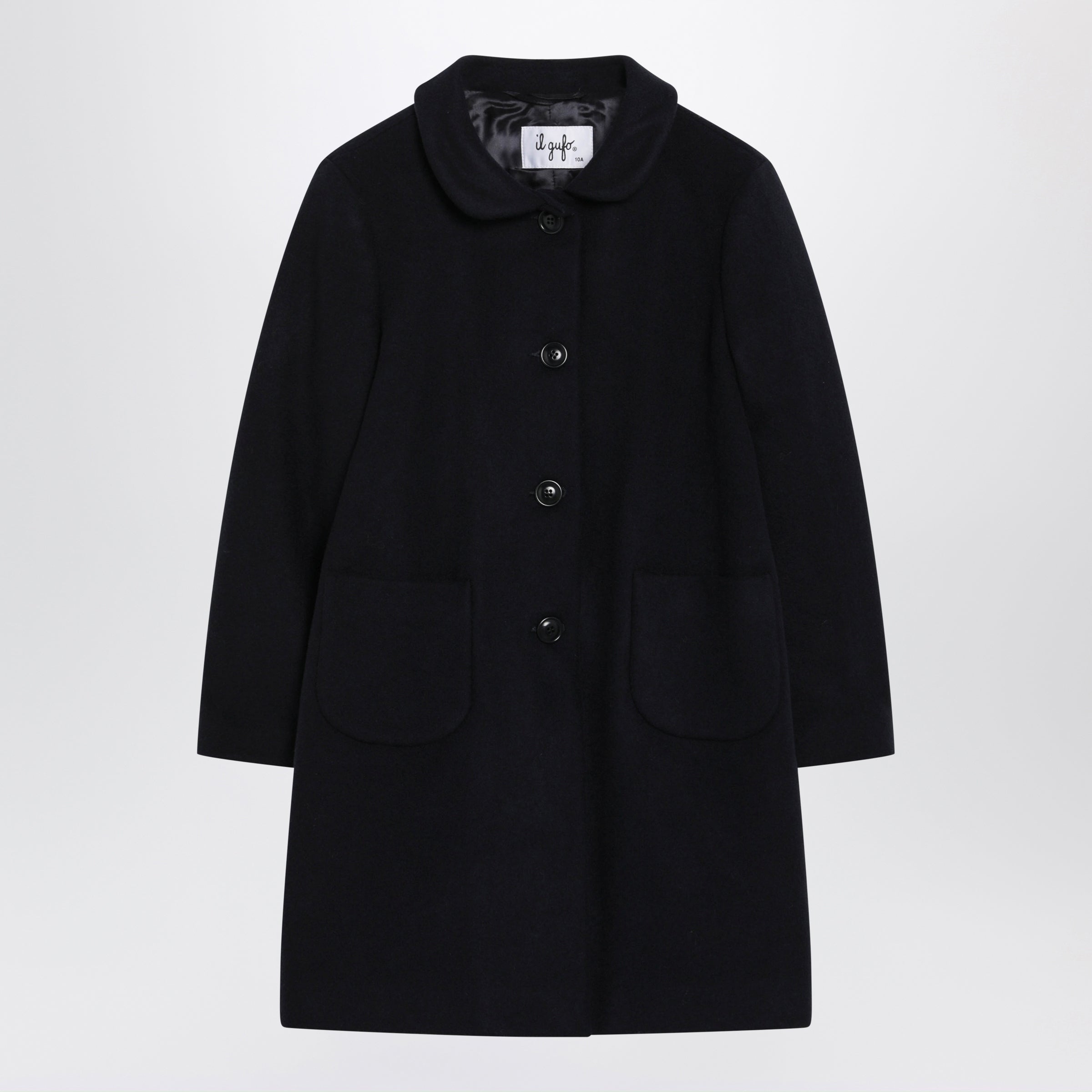 Il Gufo Blue Long Coat In Wool Blend