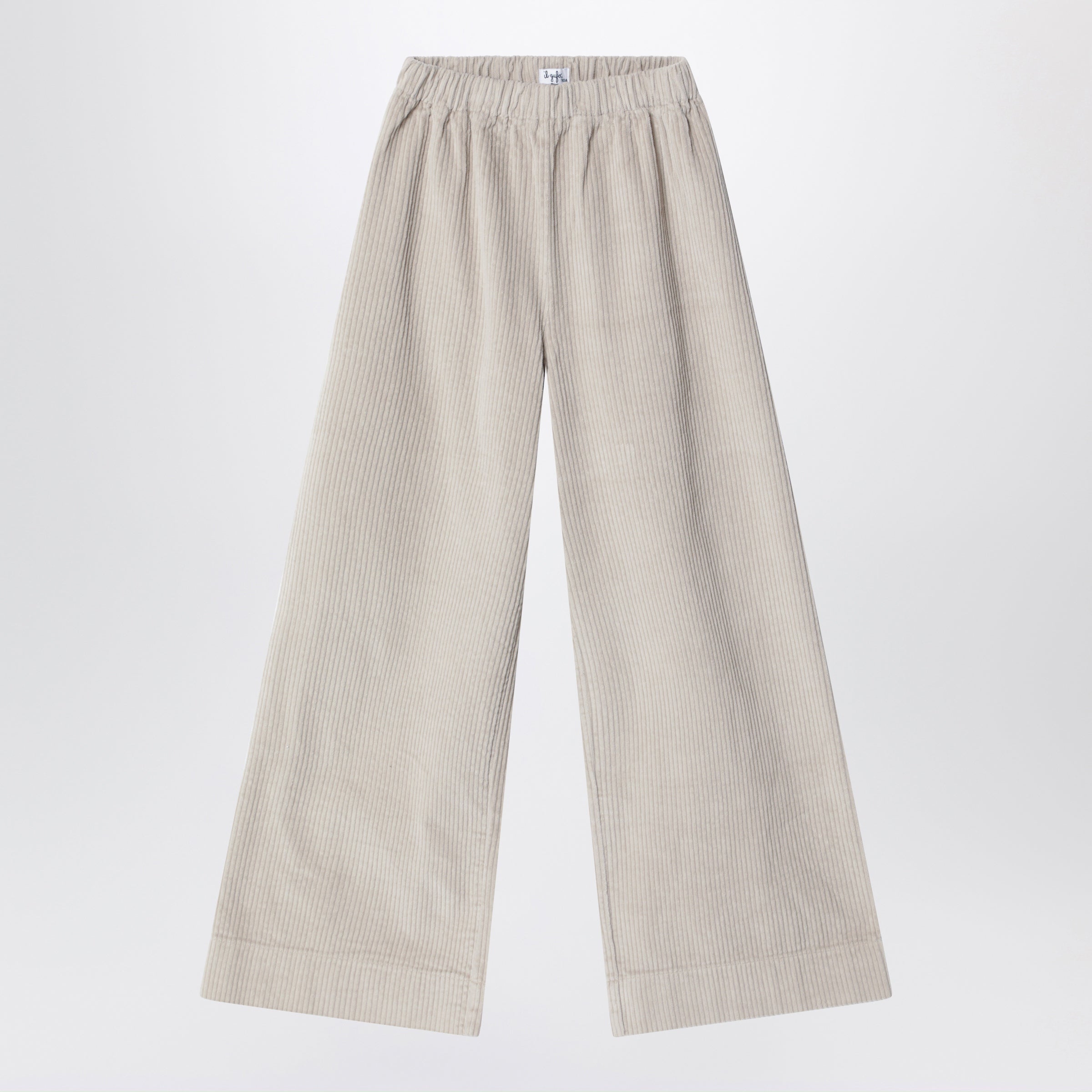 Il Gufo Greige Wide-Leg Trousers In Corduroy