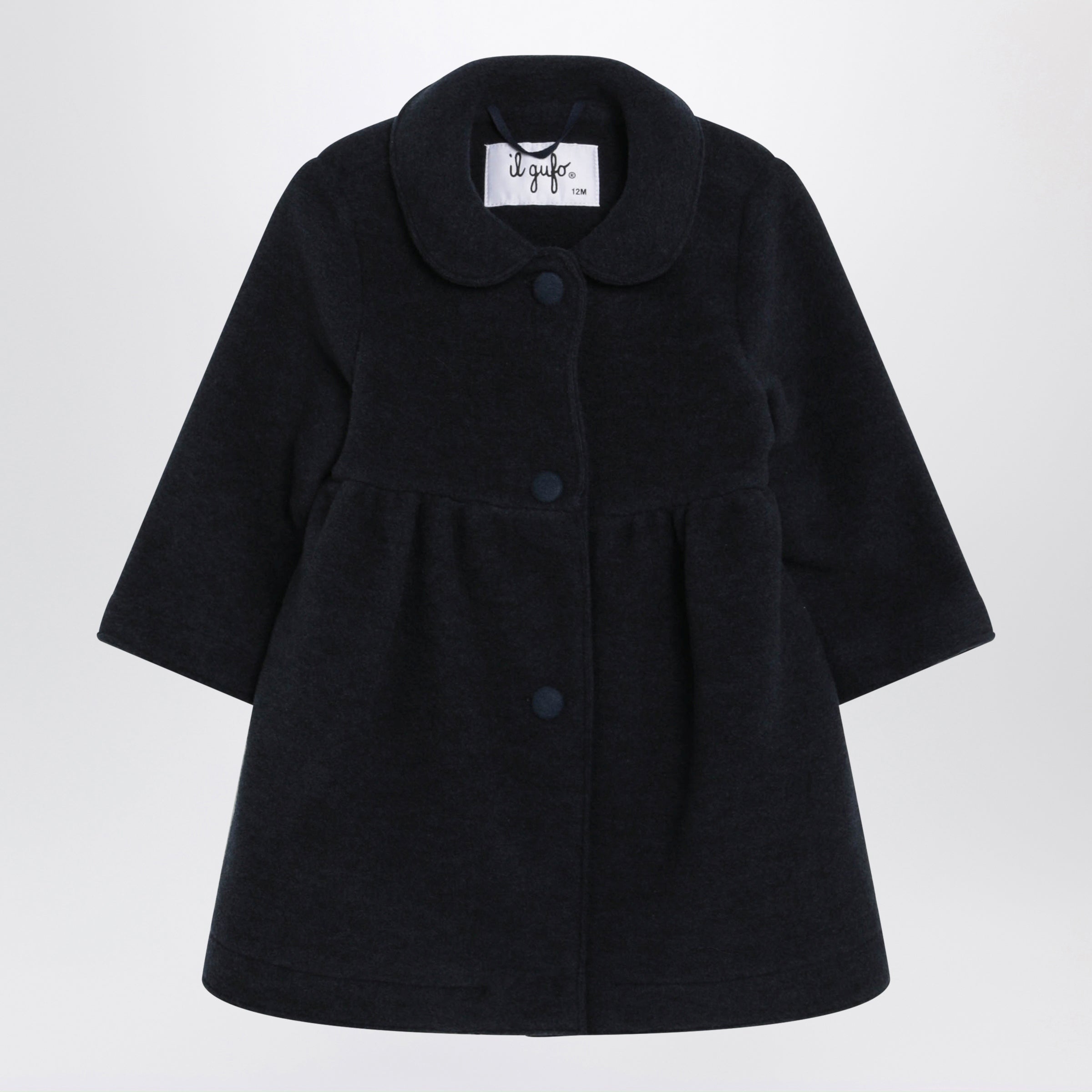 Il Gufo Long Navy Blue Couture Fleece Wool Blend