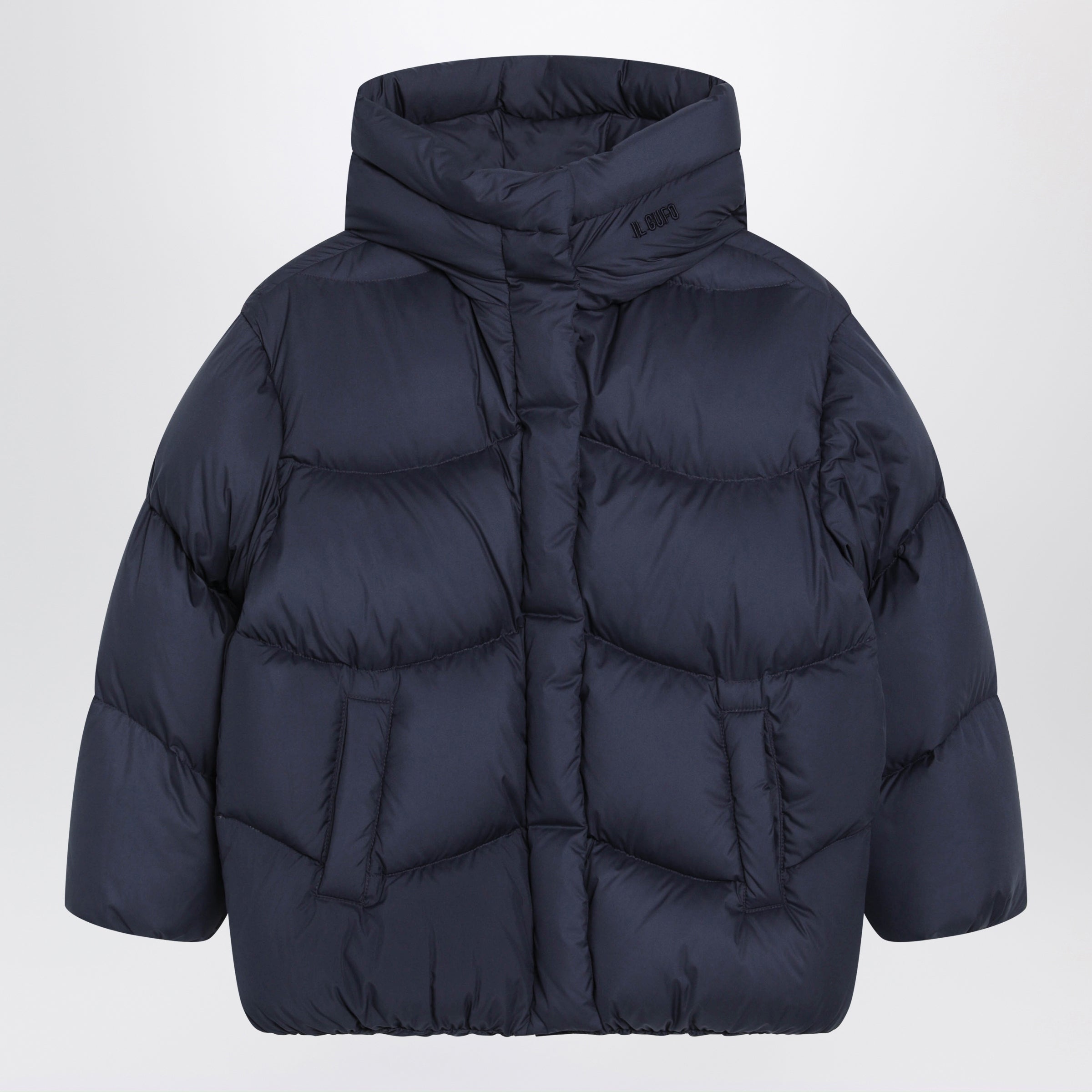 Il Gufo Navy Blue Nylon Jacket With Hood