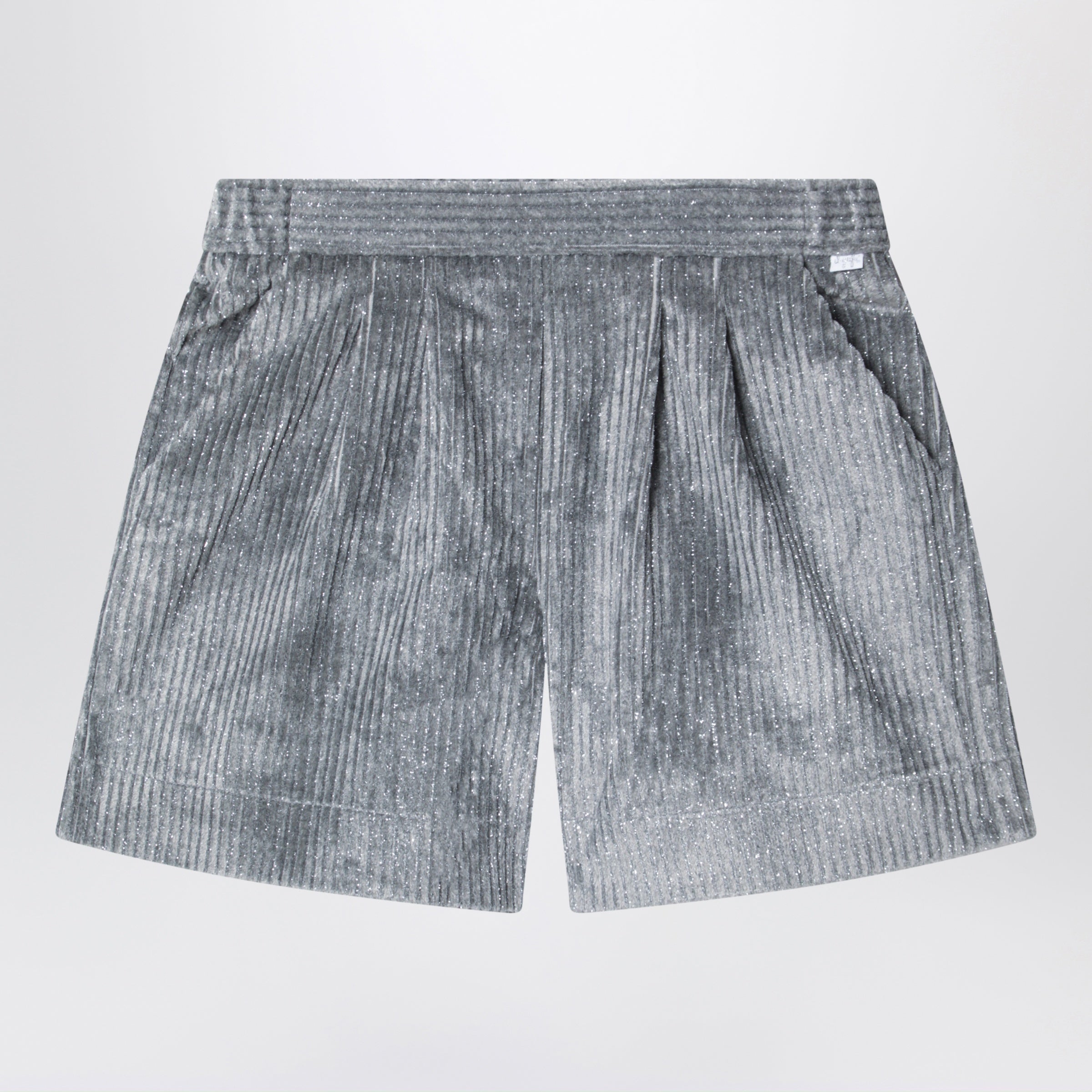 Il Gufo Steel Grey Bermuda Shorts In Corduroy