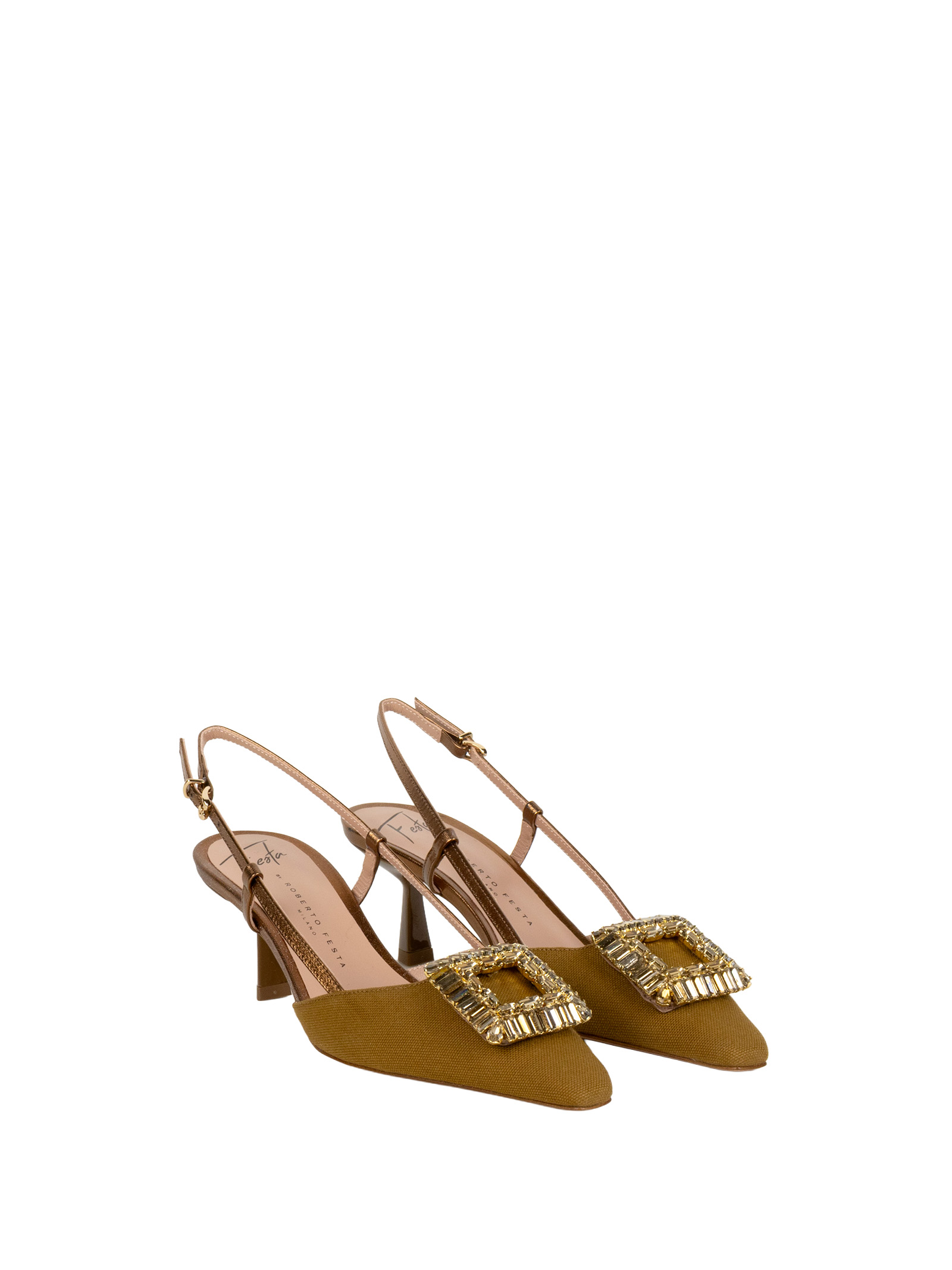 Roberto Festa Ingrid - Pumps With Back Strap Kaki