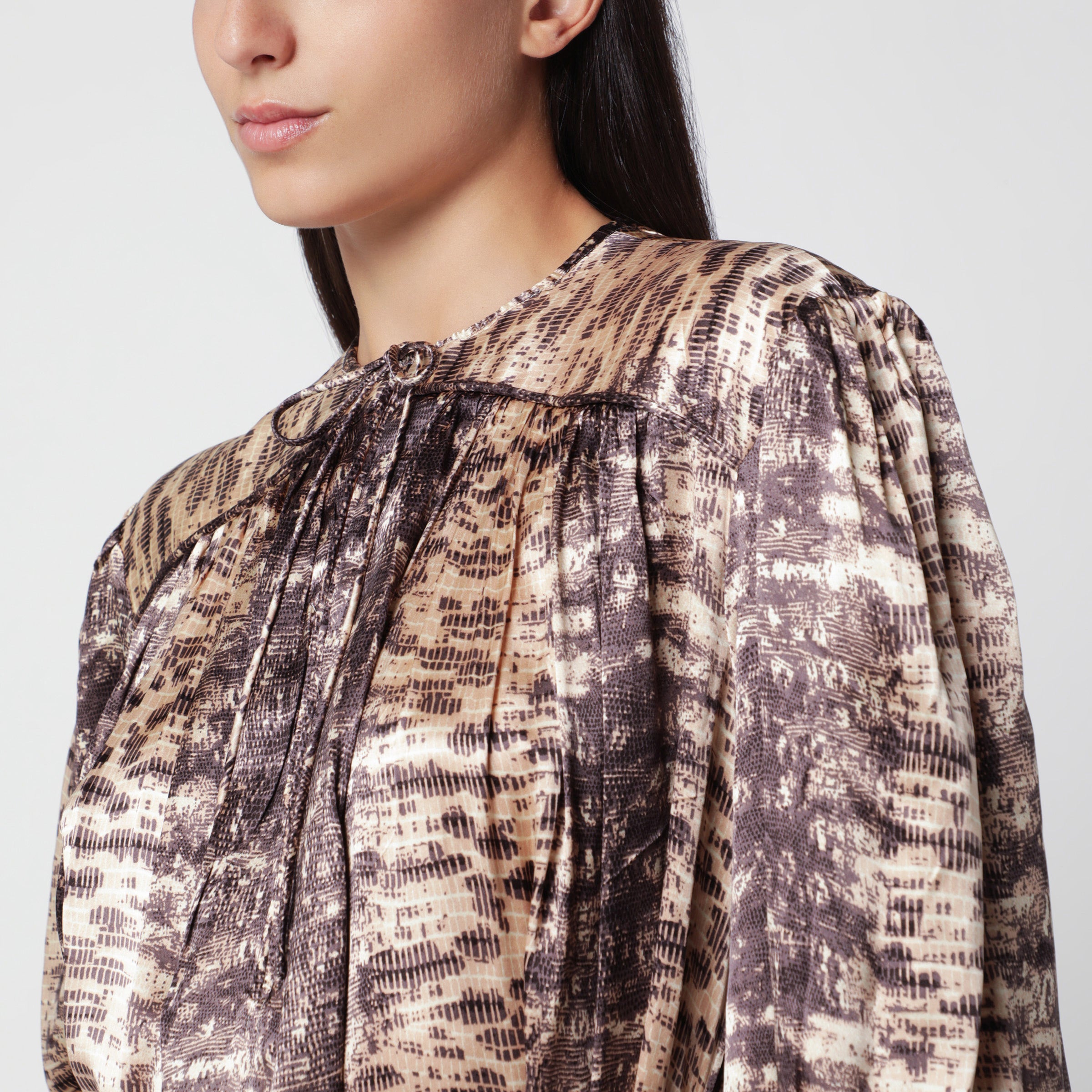 Isabel Marant Beige Silk Midi Dress With Belt