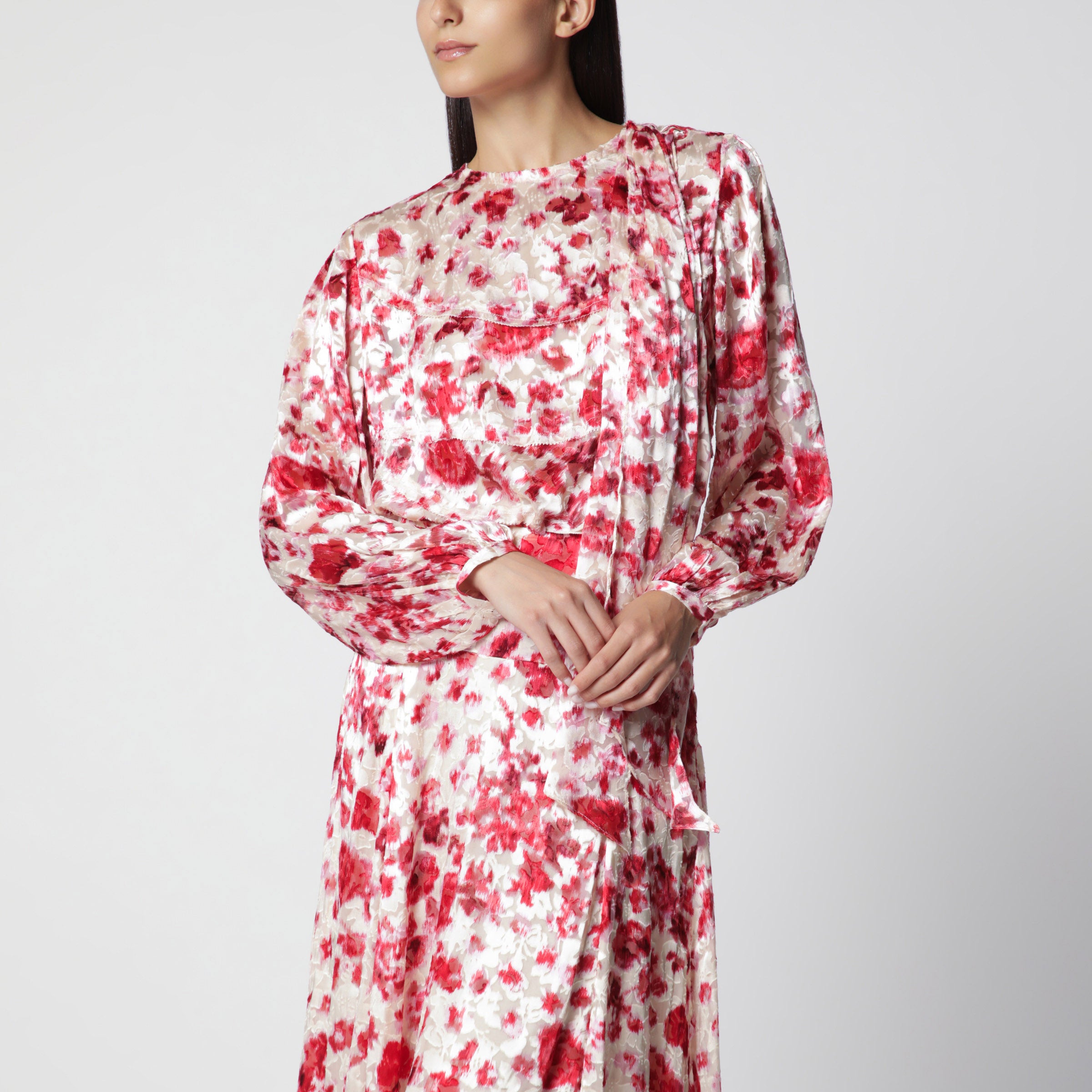 Isabel Marant Firma Blouse In Printed Silk Dévoré Geor