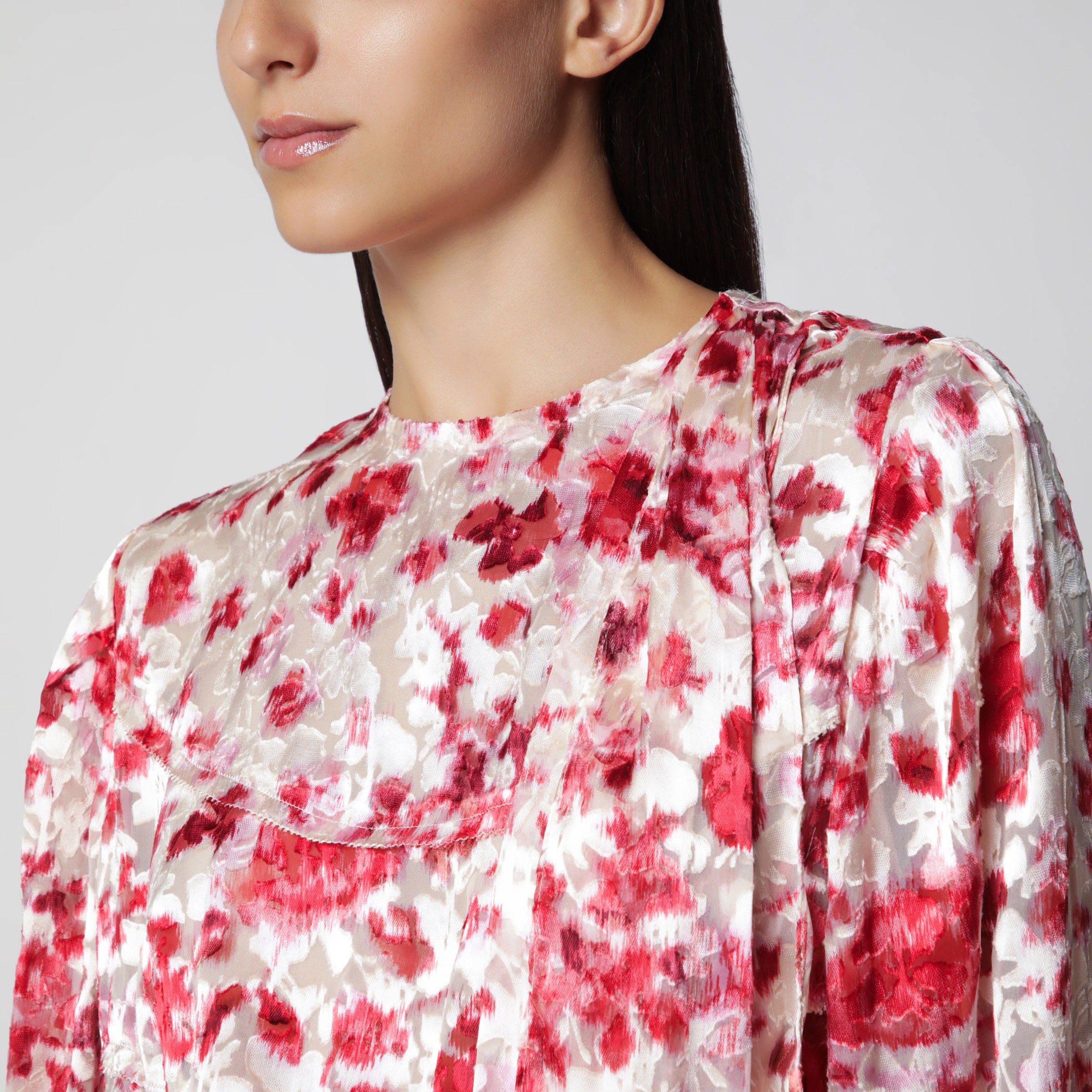 Isabel Marant Firma Blouse In Printed Silk Dévoré Geor