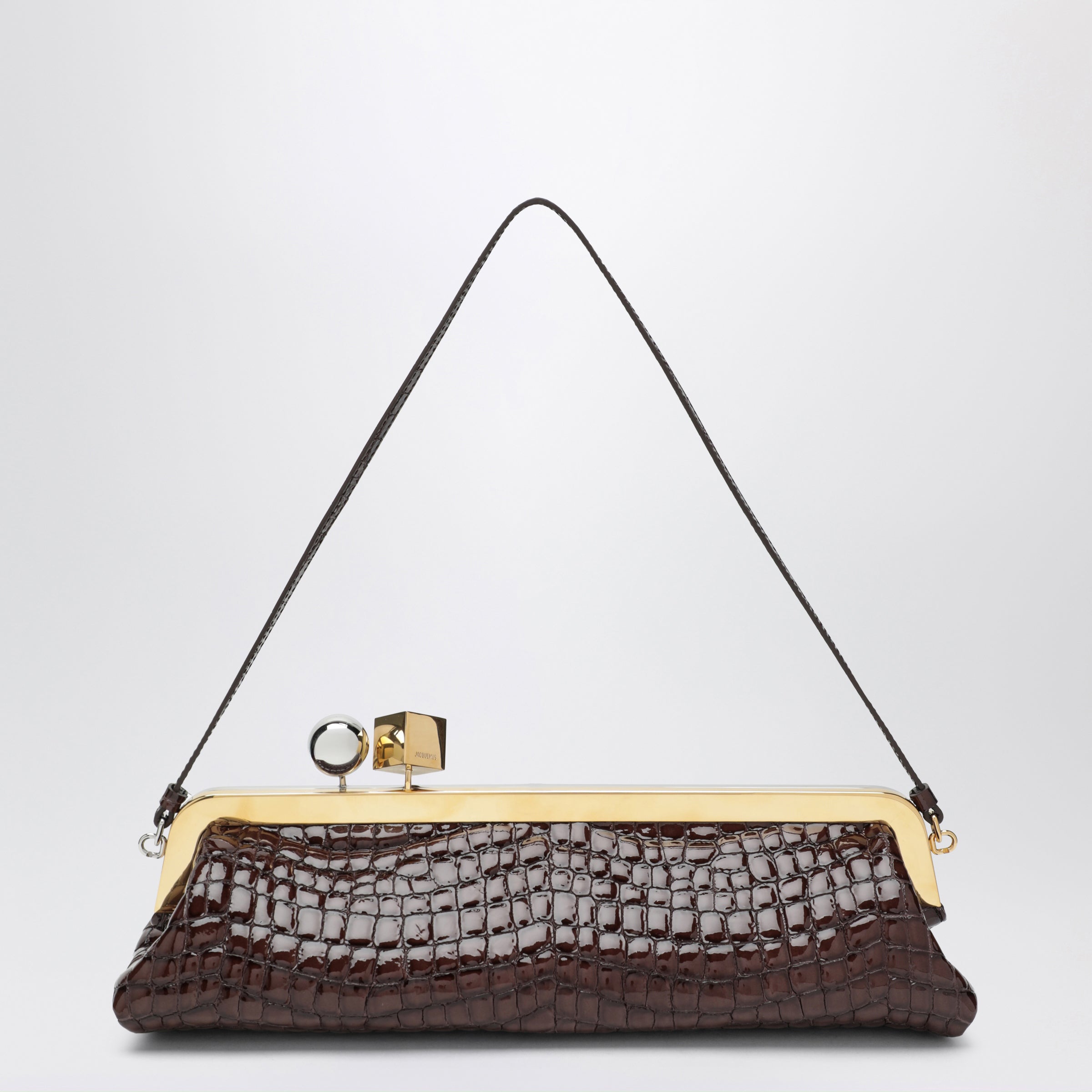 Jacquemus La Pochette Salon Pouch In Crocodile-Emb