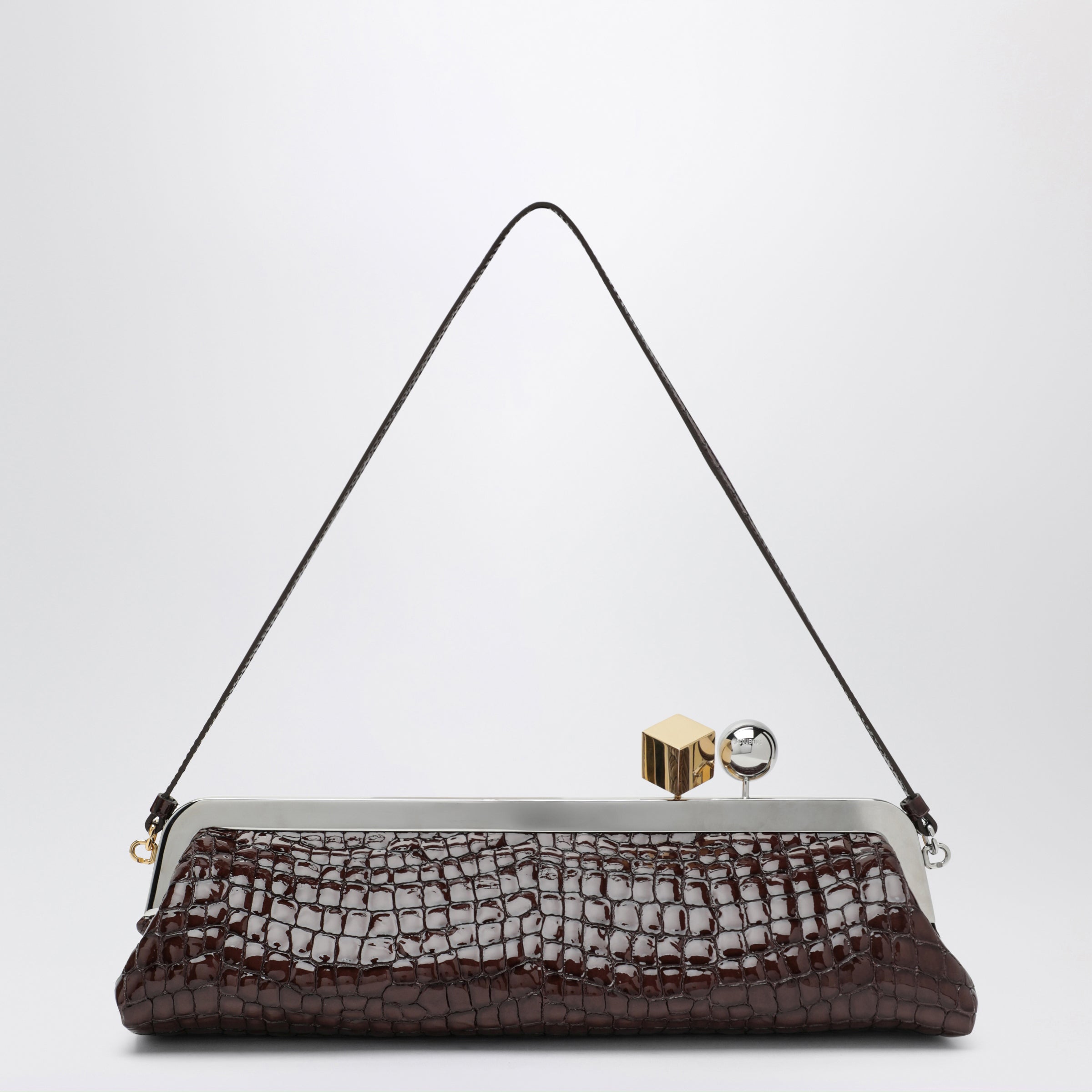 Jacquemus La Pochette Salon Pouch In Crocodile-Emb