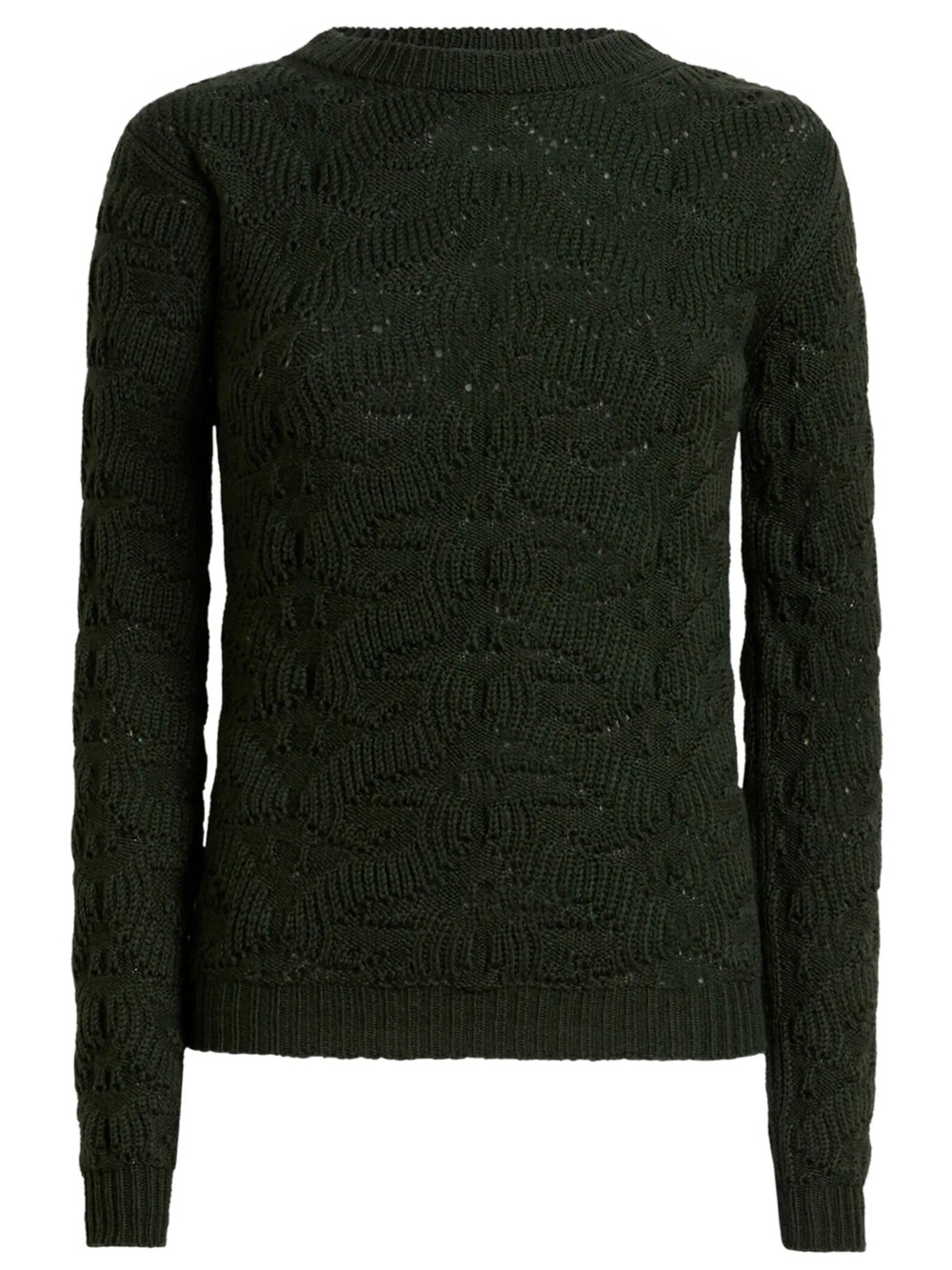 Etro Jersey Verde Bordados Cuello Redondo