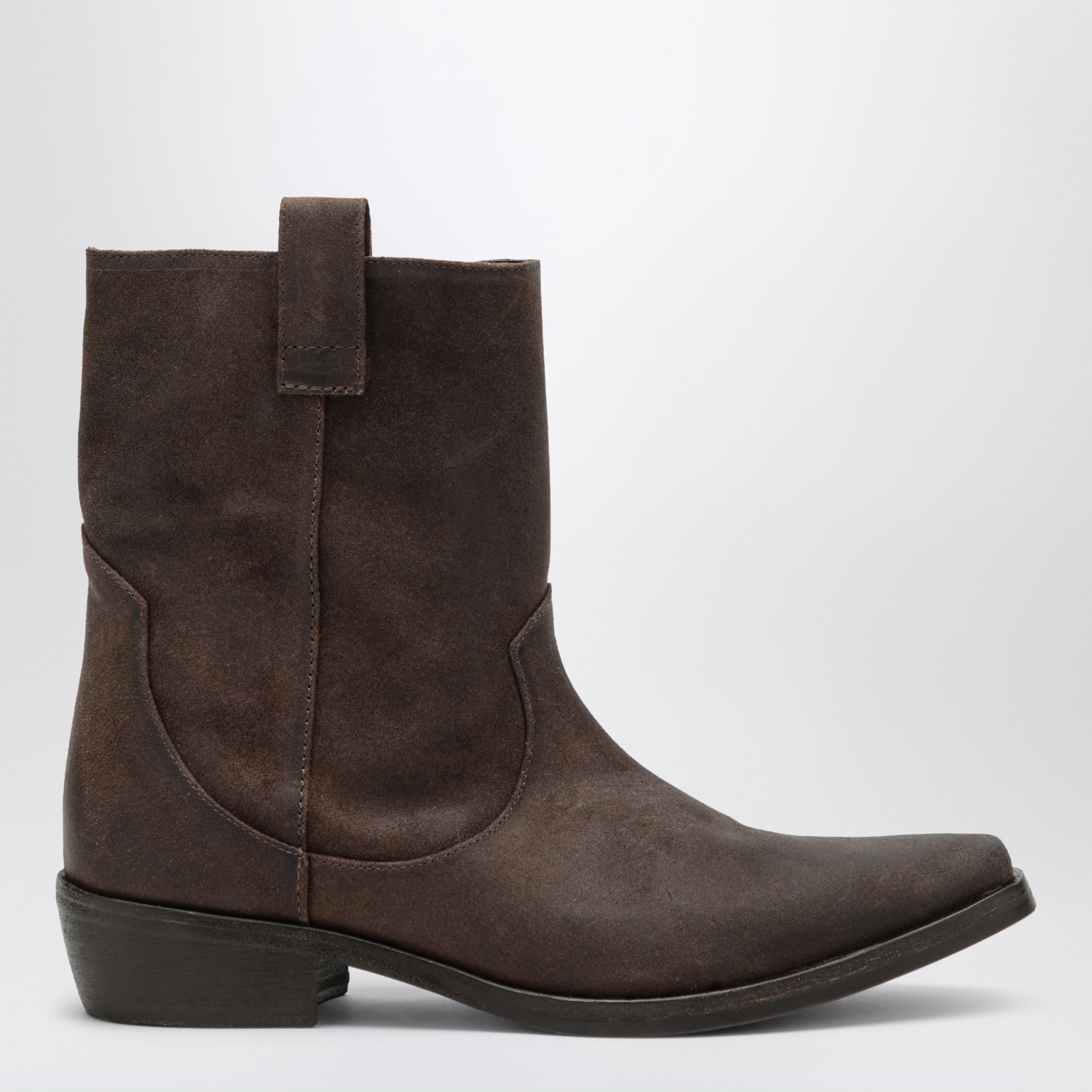 Jude Dark Brown Cas Cowboy Ankle Boots