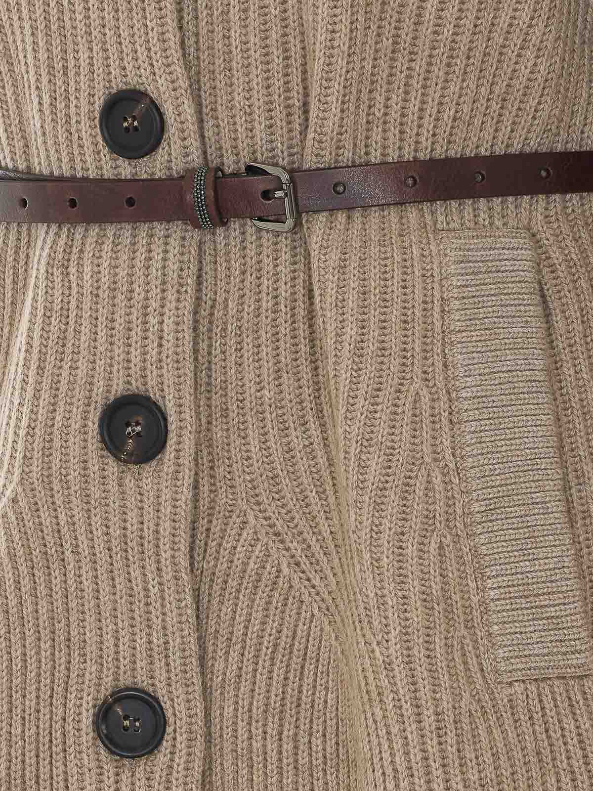 Brunello Cucinelli Knitted Belted Caridgan