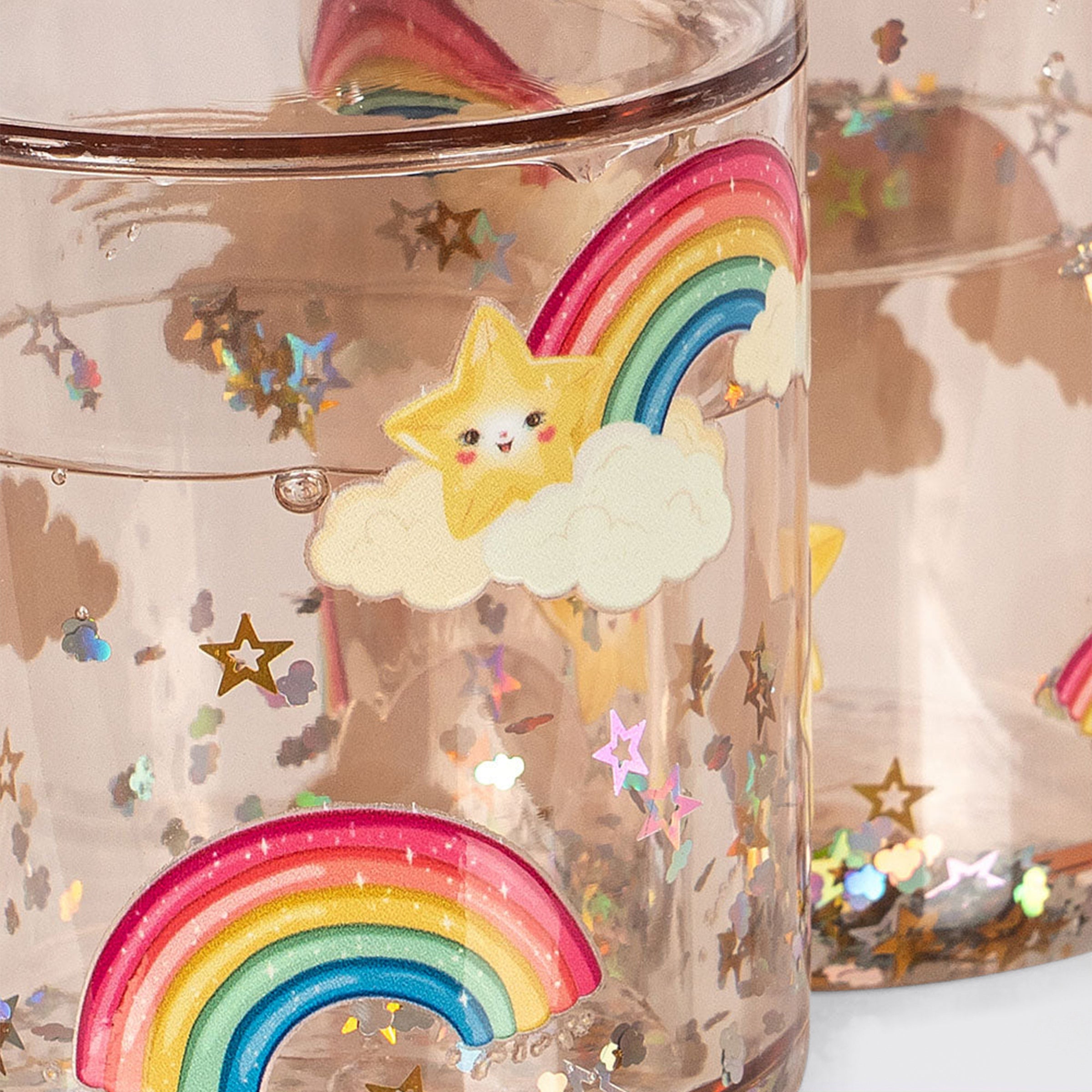 Konges Sløjd Pack Of 2 Rainbow Glitter Glasses