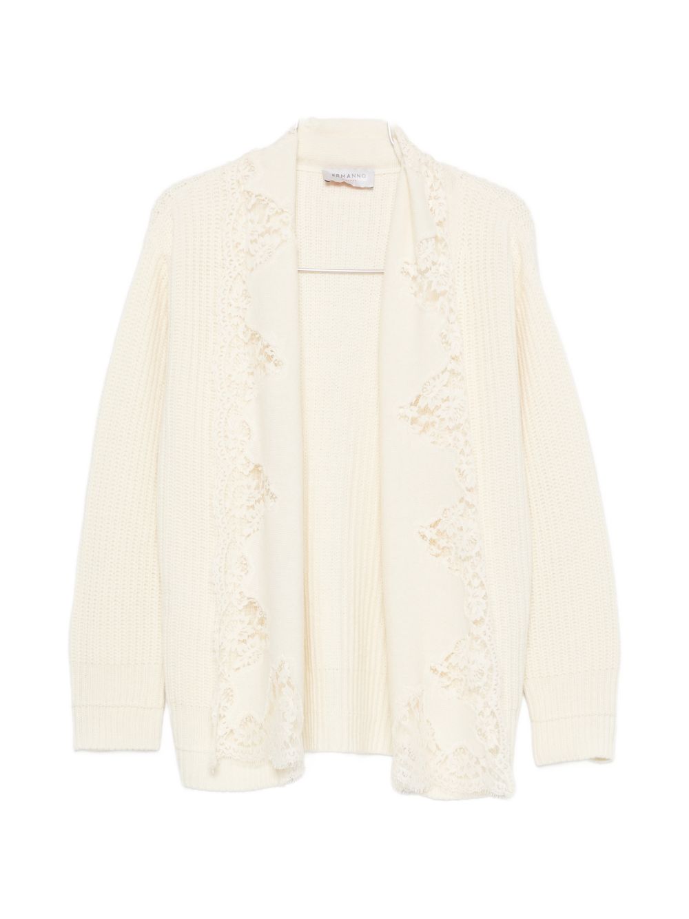 Ermanno Lace-Trim Cotton Cardigan