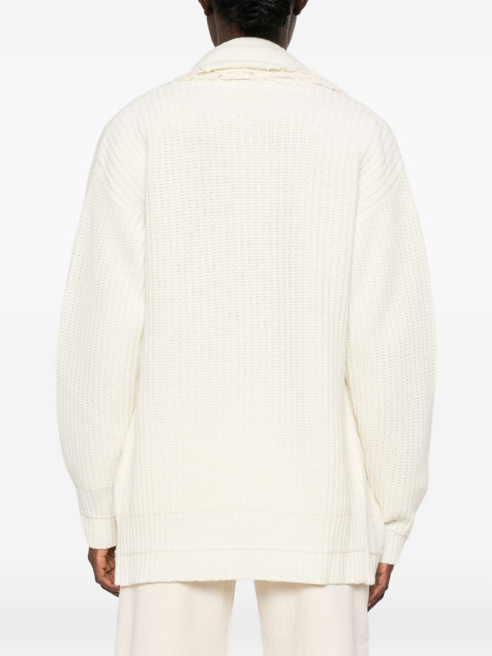 Ermanno Lace-Trim Cotton Cardigan