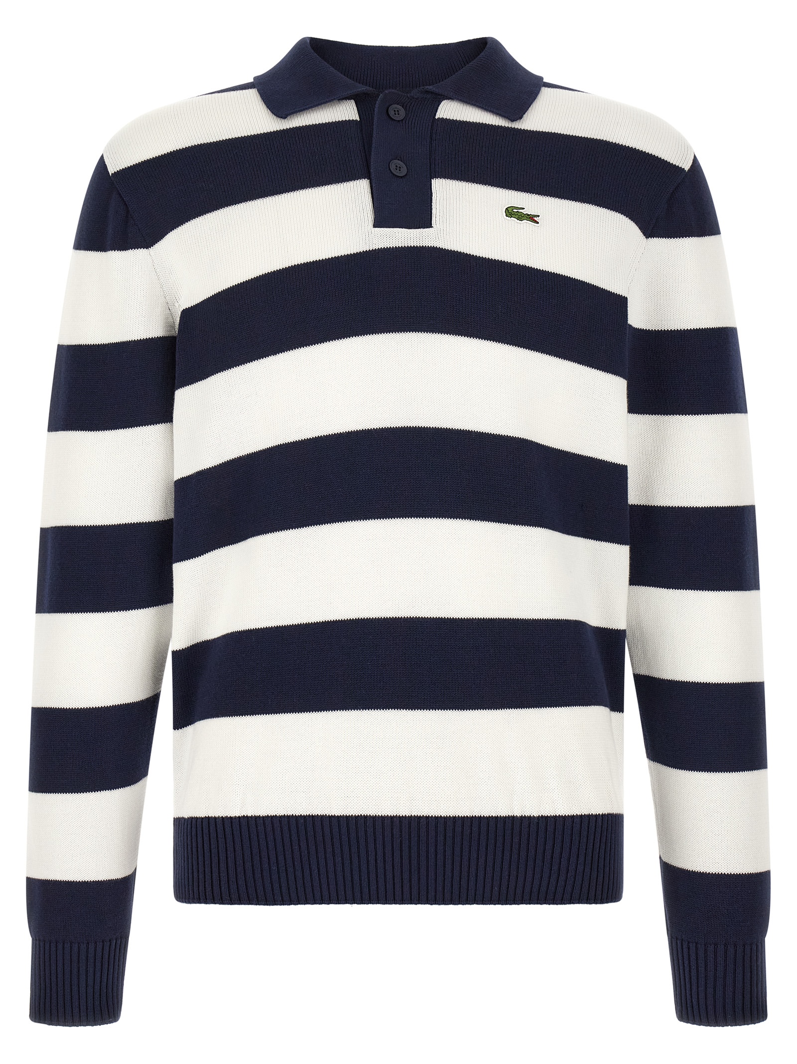 Lacoste Striped Pulover With Polo Collar