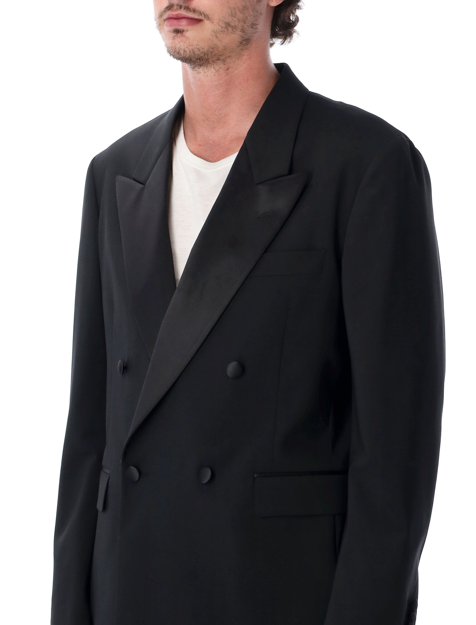 Lardini Black Double-Breasted Tailored Suit
