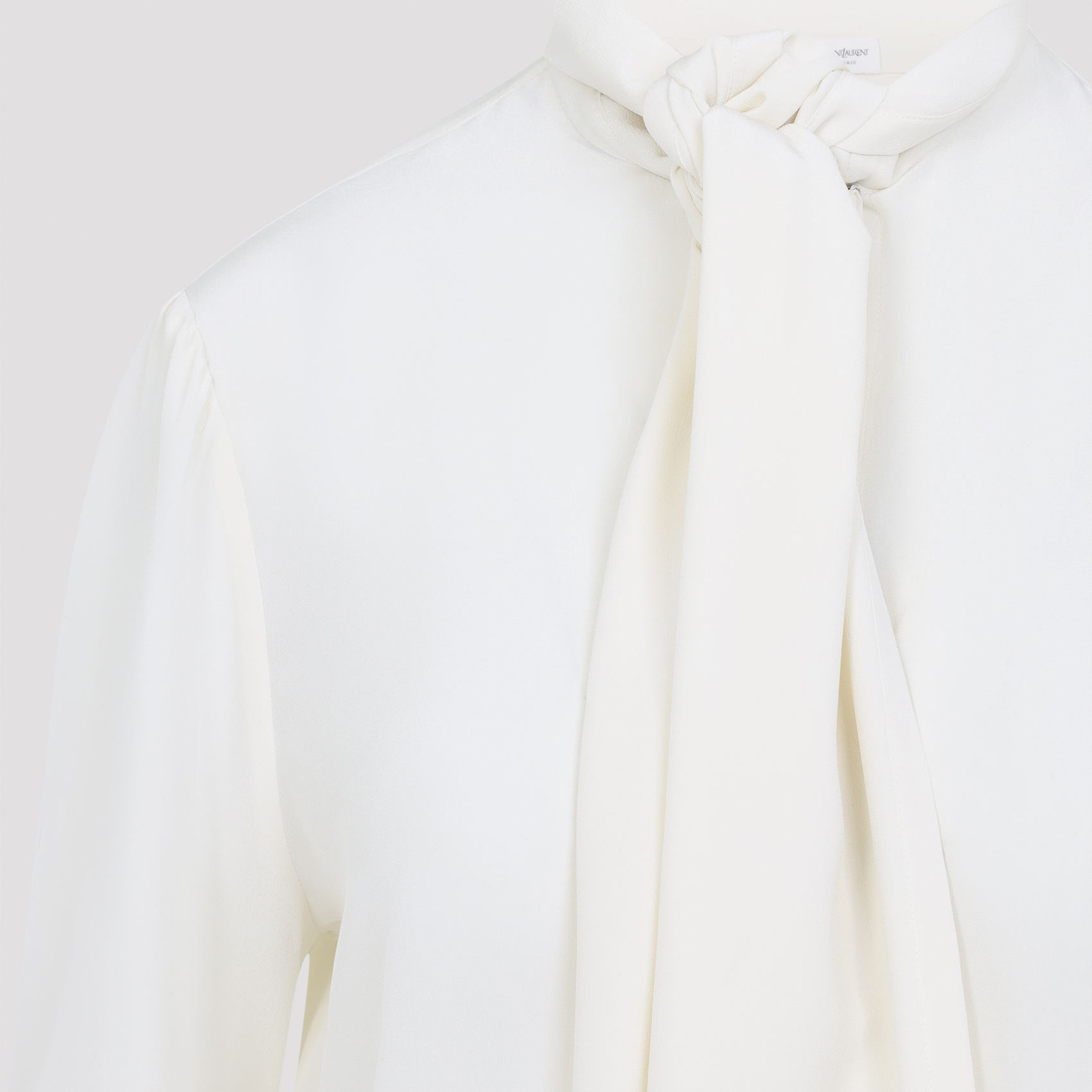 Saint Laurent Lavallière Blouse In Silk Crepe De Chine